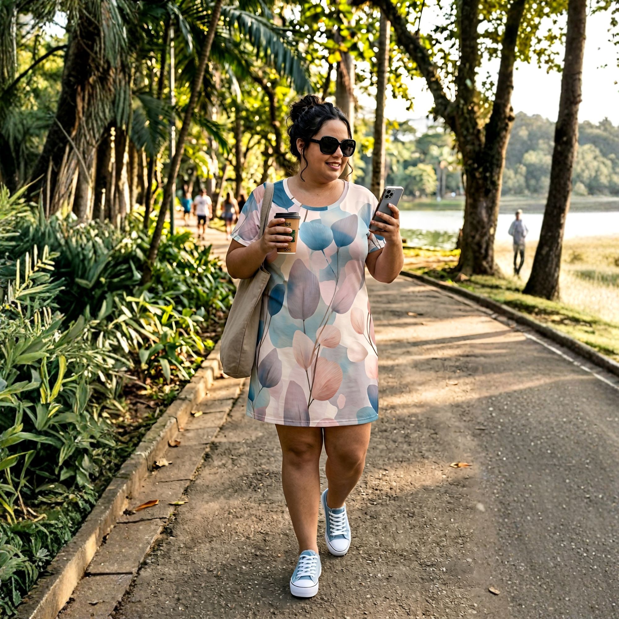 Pastel Dusk Haze Afterlight T-Shirt Dress — Airy Dream Feminine AOP