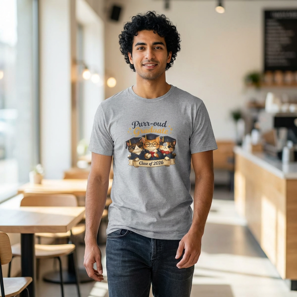 Cat Graduation T-Shirt — “Purr-out Graduate” Class of 2026 product thumbnail image