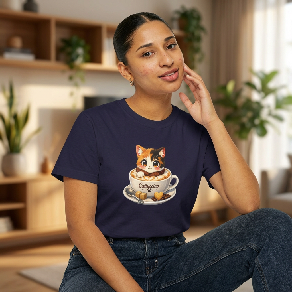 Cat in Cappuccino Cup T-Shirt product thumbnail image