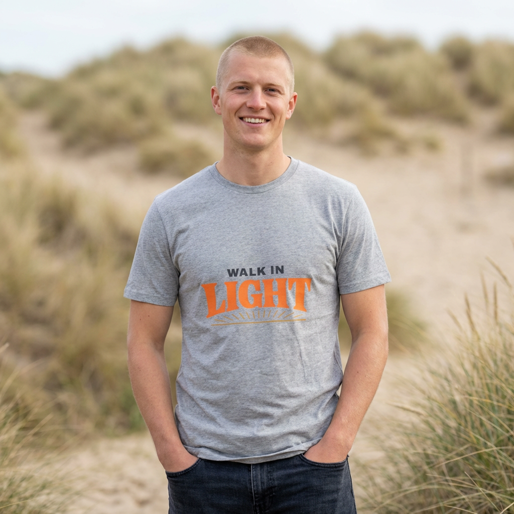 Walk in Light Tee | faith streetwear, washed vintage bold type