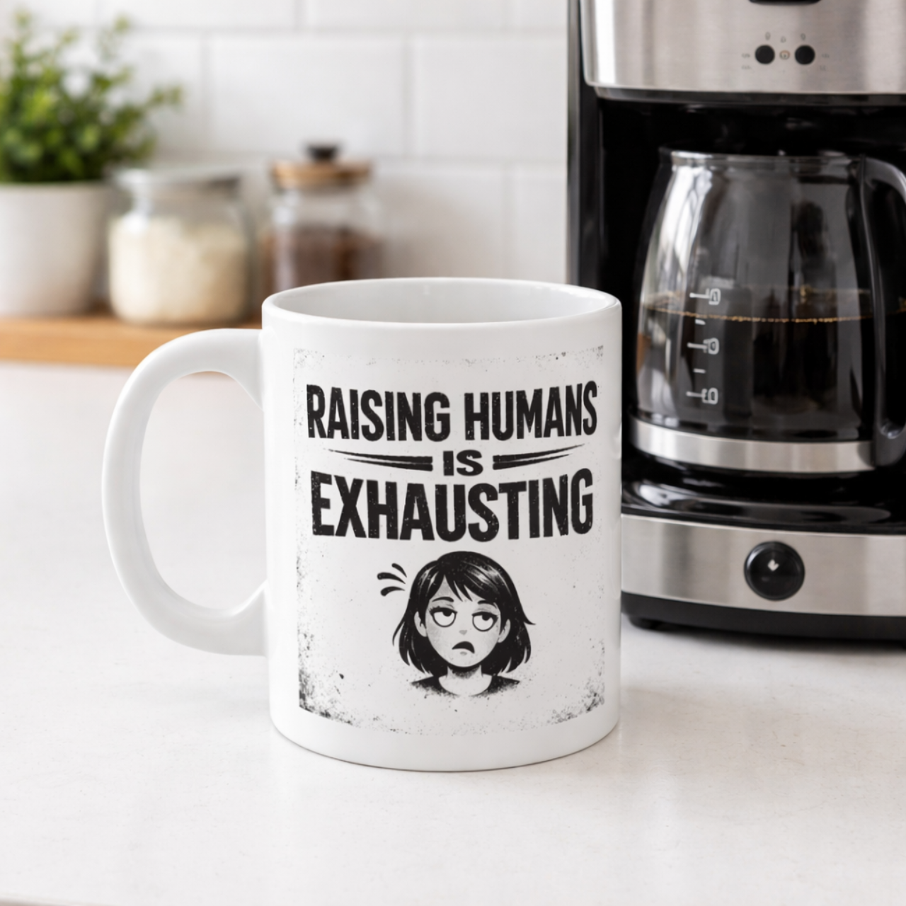 Mug — "Raising Humans Is Exhausting" Funny Parenting Coffee Mug product thumbnail image Mug — "Raising Humans Is Exhausting" Funny Parenting Coffee Mug product thumbnail image