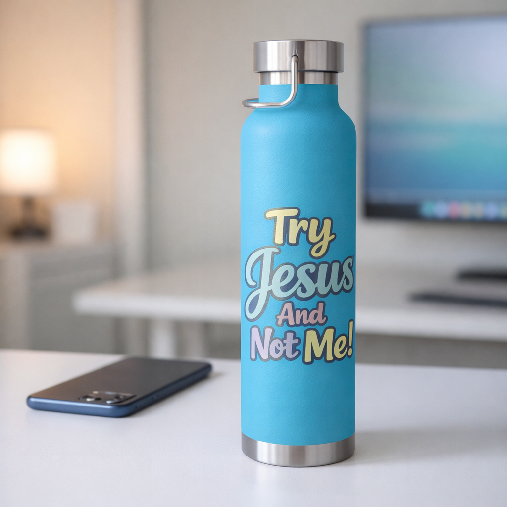 Try Jesus And Not Me | 22oz Insulated Bottle | Stainless Steel product thumbnail image Try Jesus And Not Me | 22oz Insulated Bottle | Stainless Steel product thumbnail image