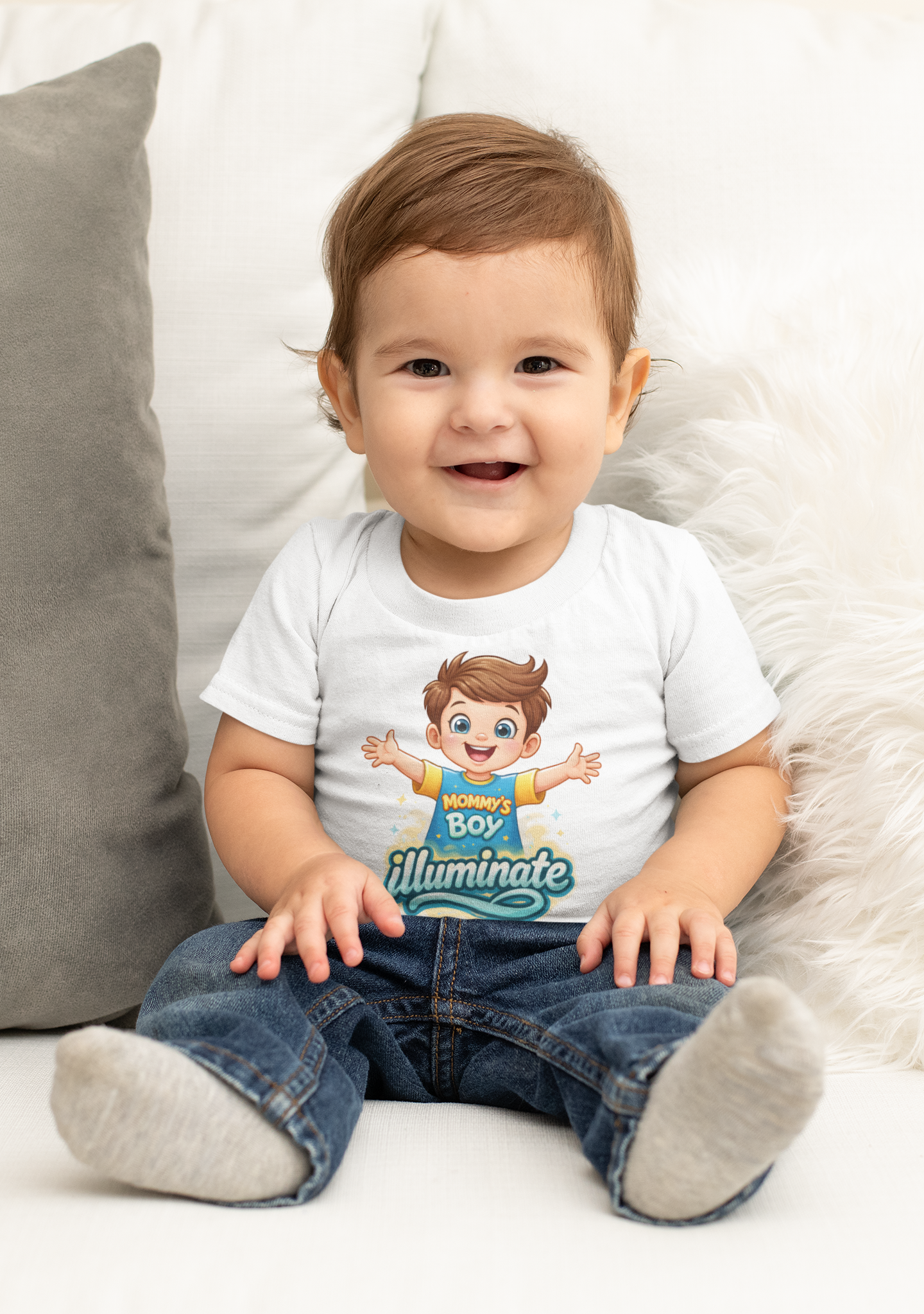 Baby Boy T-Shirt "Mommy's Boy Illuminate" — Cute Toddler Tee for New Moms &amp; Baby Showers product thumbnail image