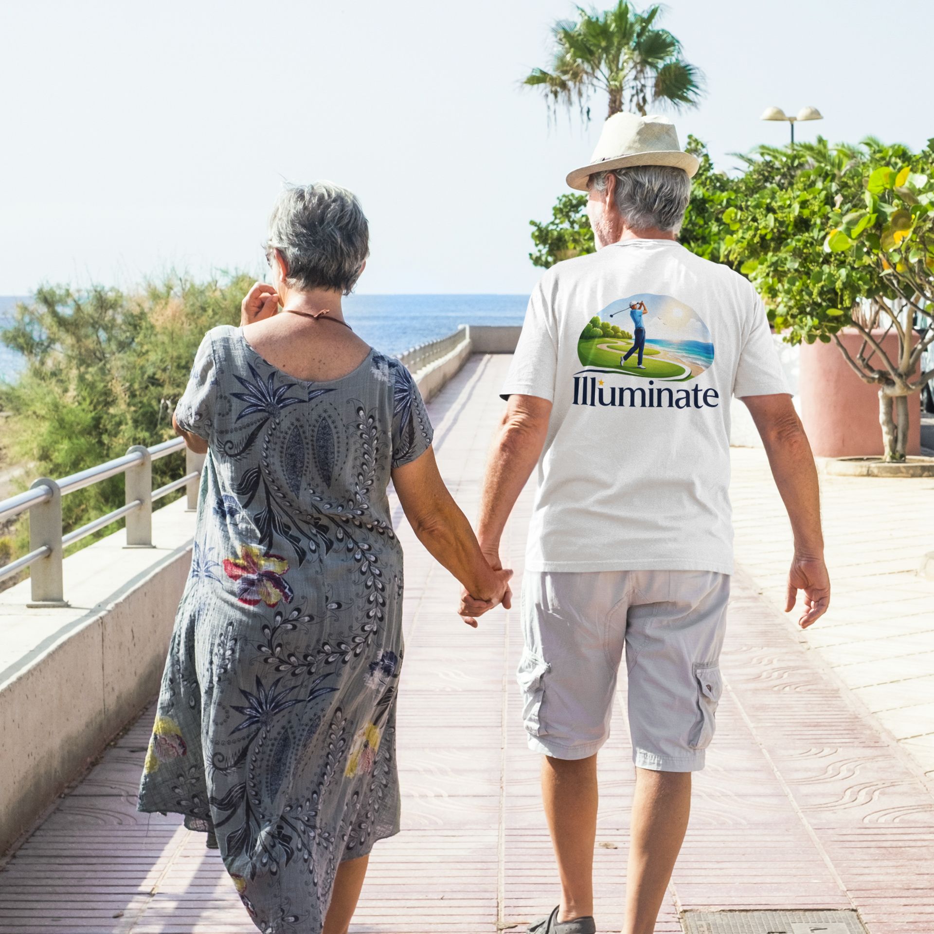 Golf Sunset Graphic Tee — "Illuminate" Back Design