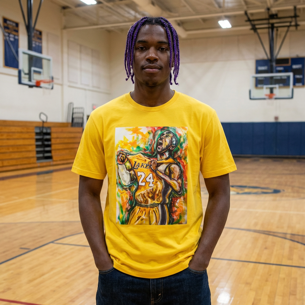 Basketball Tribute T-Shirt — Number 24 Jersey Artwork