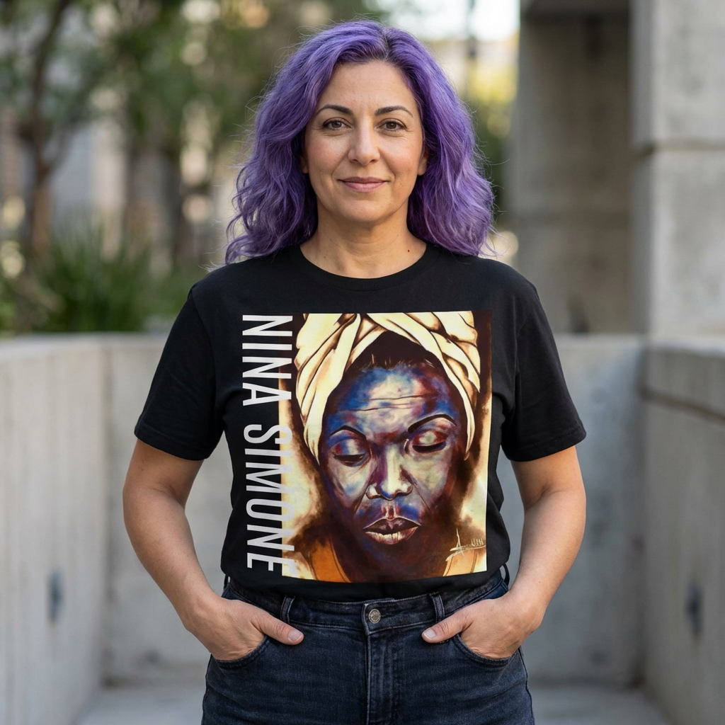 Nina Simone Portrait T-Shirt — Artwork by Ahmed Salam