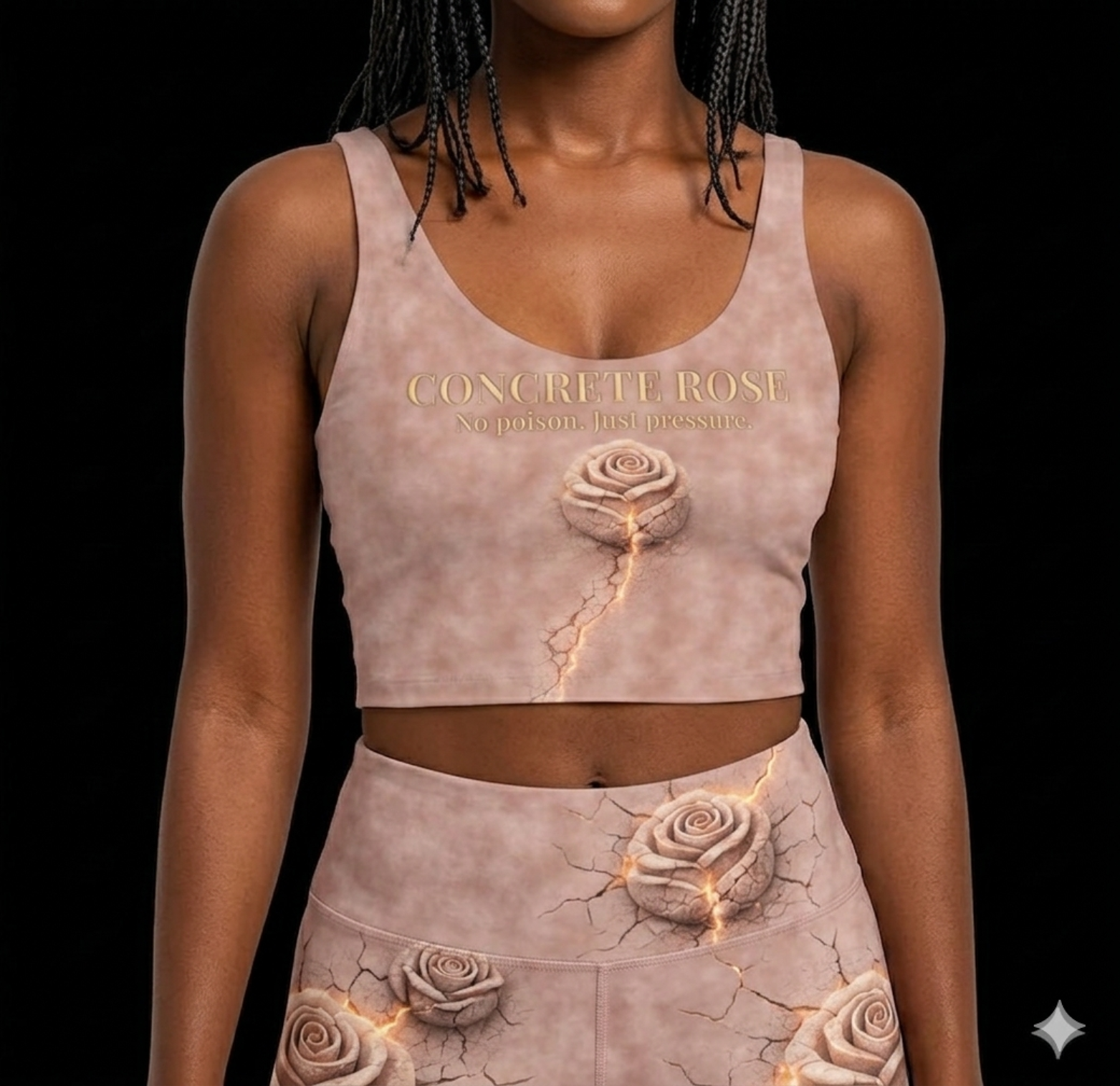 Concrete Rose |  Cracked Rose Sports Bra Limited Edition