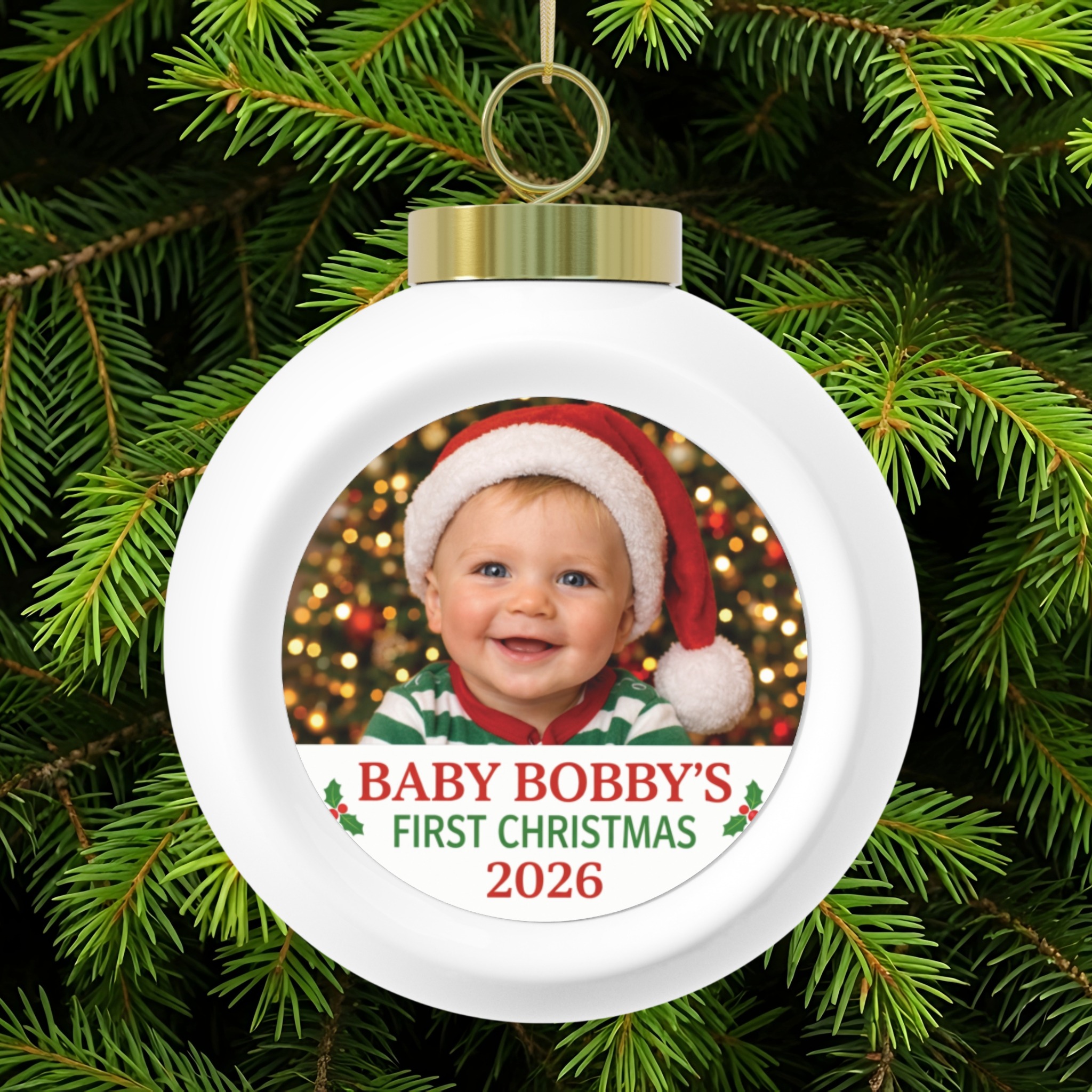 Personalized Christmas Ball Ornament product thumbnail image Personalized Christmas Ball Ornament product thumbnail image