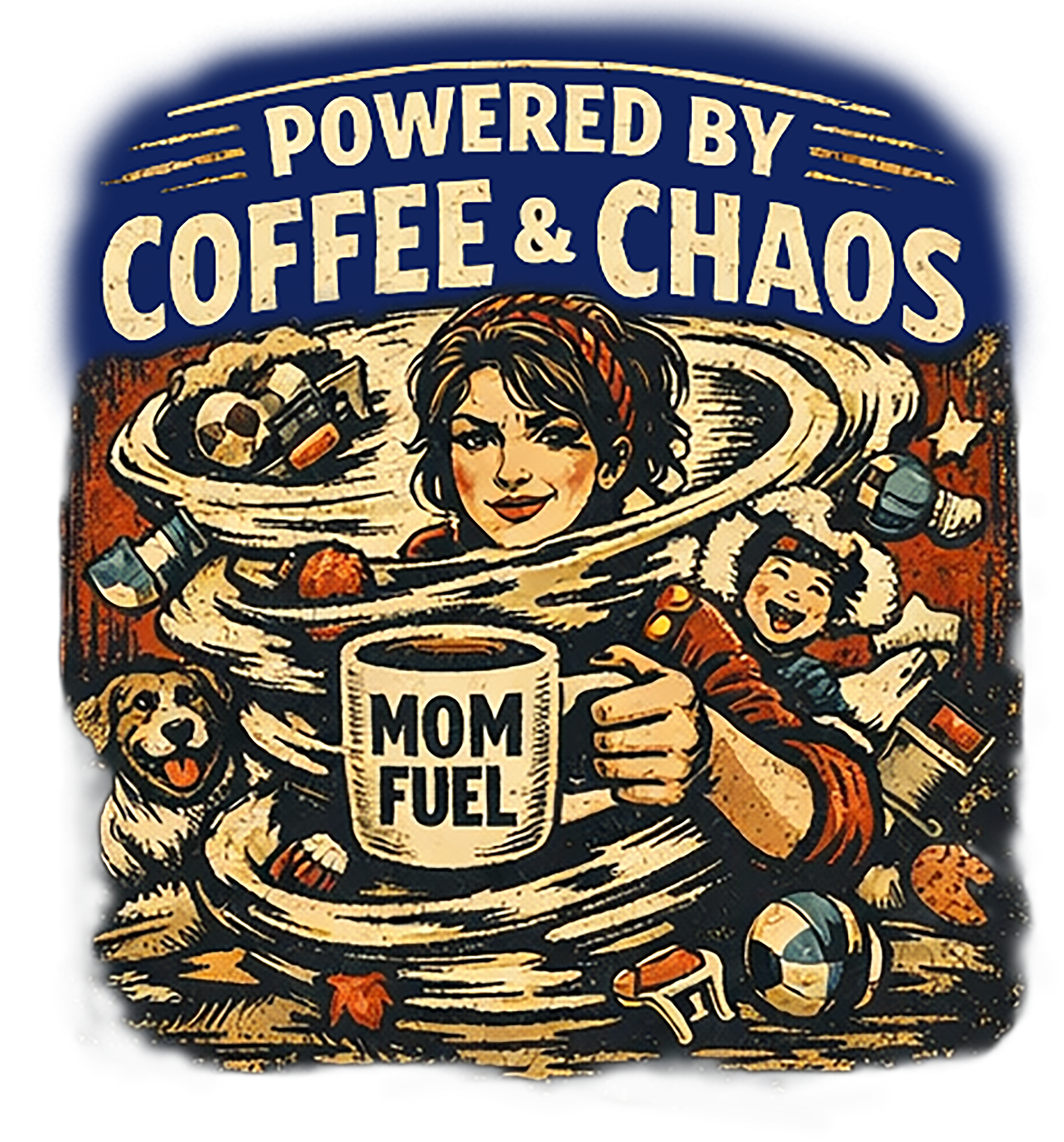Powered by Coffee and Chaos Shirt, Funny Mom Shirt, Mom Life Tee, Motherhood Humor Shirt, Gift for Mom, Vintage Mom Tee product thumbnail image Powered by Coffee and Chaos Shirt, Funny Mom Shirt, Mom Life Tee, Motherhood Humor Shirt, Gift for Mom, Vintage Mom Tee product thumbnail image
