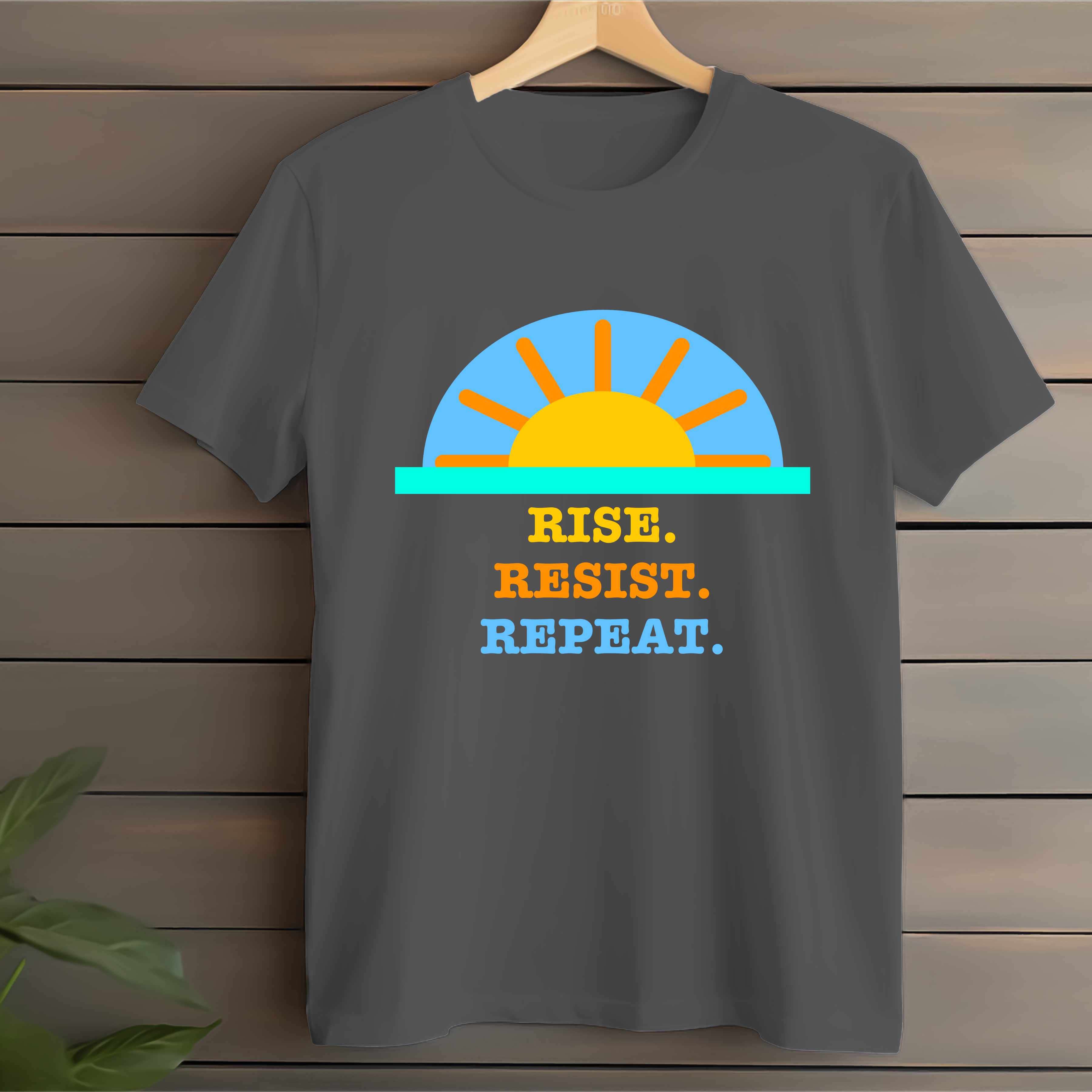 Rise Resist Repeat, Sunrise Logo. Resistance Gear, Activist Tee, Pro-Democracy Apparel