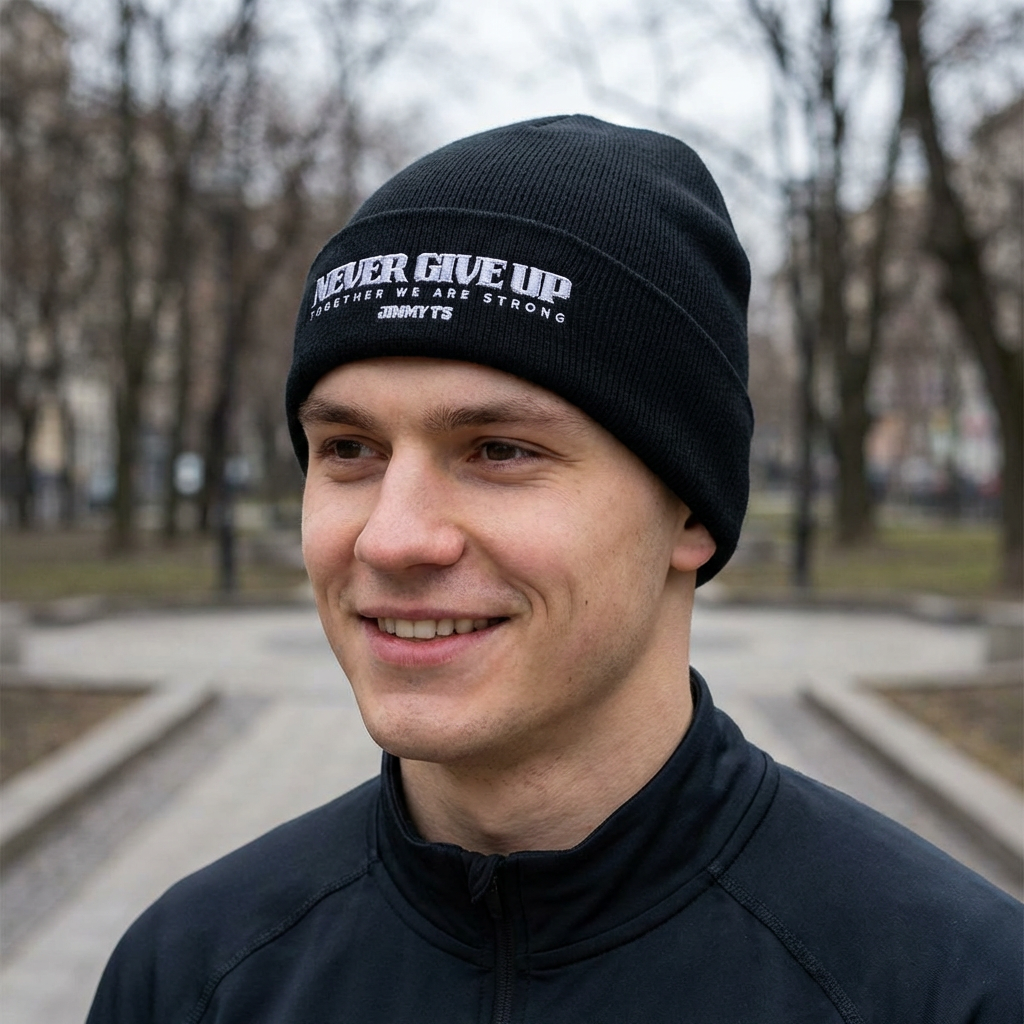Jimmy T's Apparel Never Give Up (Embroidery)Classic Cuffed Beanie product thumbnail image Jimmy T's Apparel Never Give Up (Embroidery)Classic Cuffed Beanie product thumbnail image