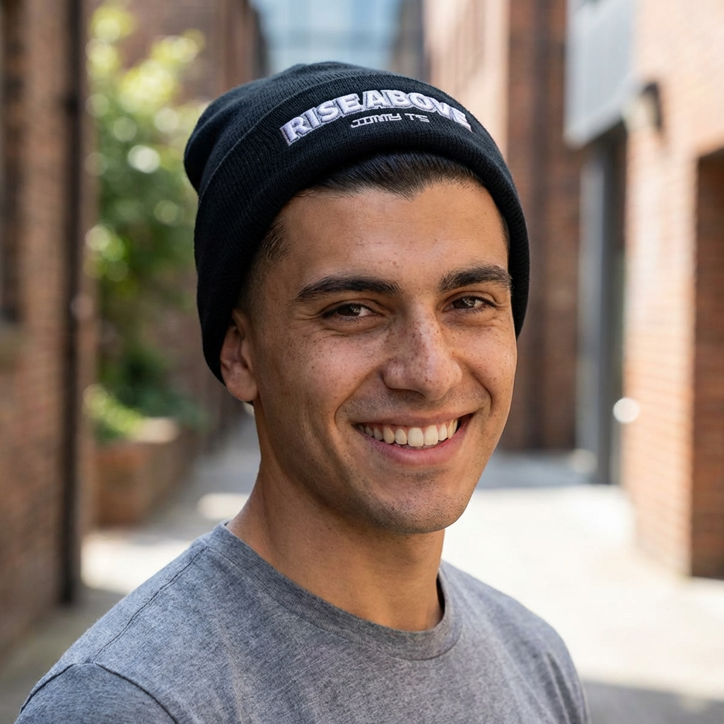 Jimmy T's Apparel (Embroidery) Rise Above Classic Cuffed Beanie product thumbnail image