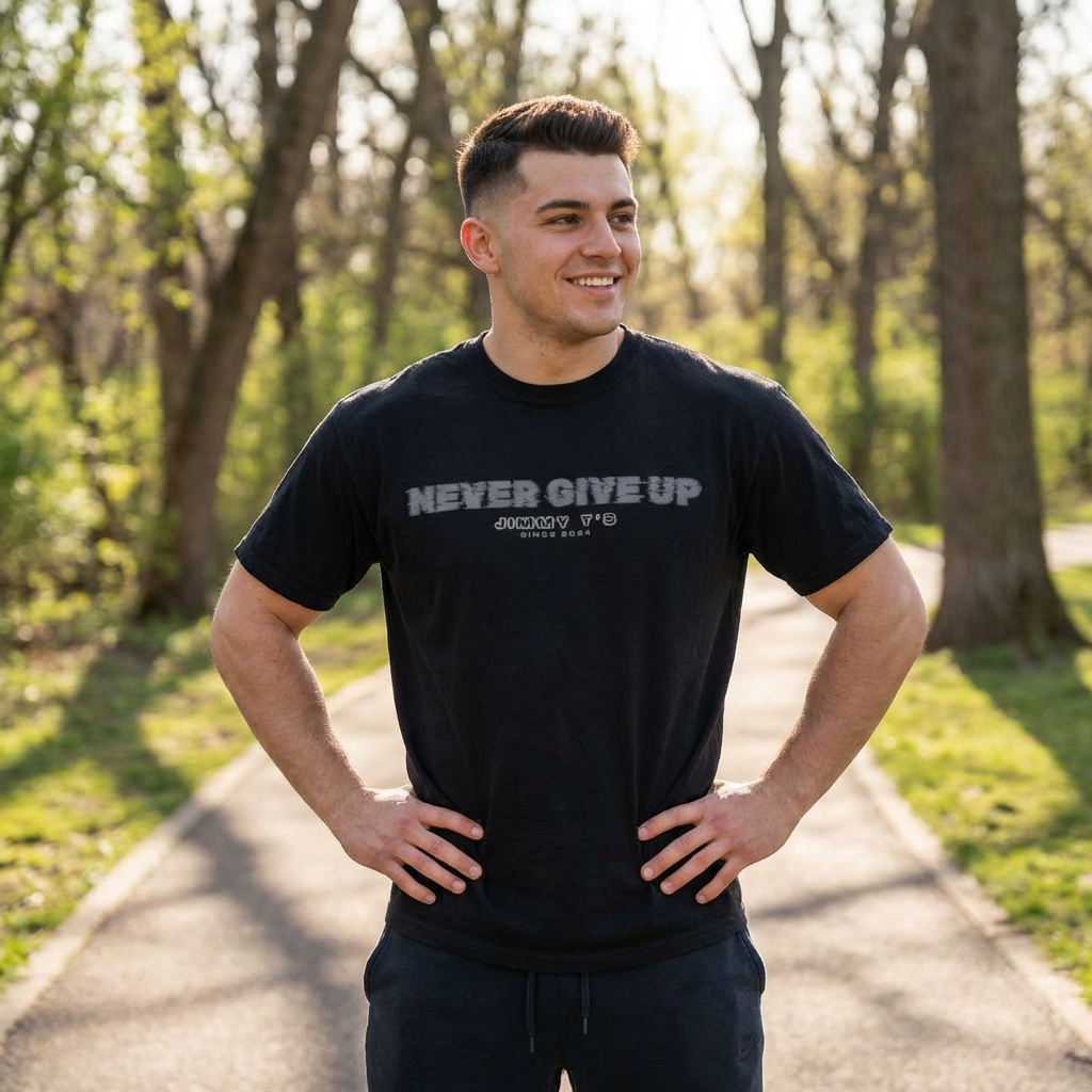 Jimmy T's Apparel Never Give Up Fade Unisex T-shirt product thumbnail image Jimmy T's Apparel Never Give Up Fade Unisex T-shirt product thumbnail image