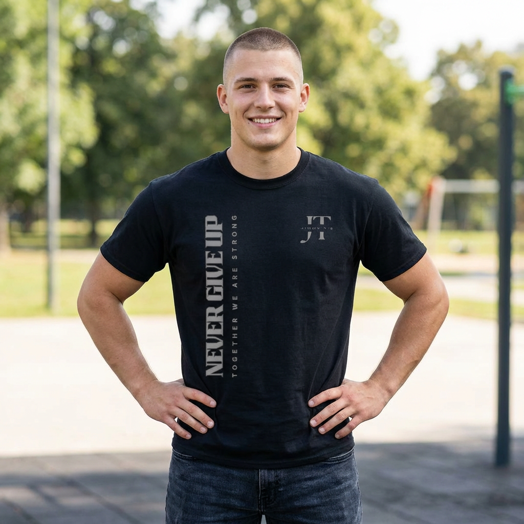 Jimmy T's Apparel Never Give Up Side Unisex T-shirt product thumbnail image