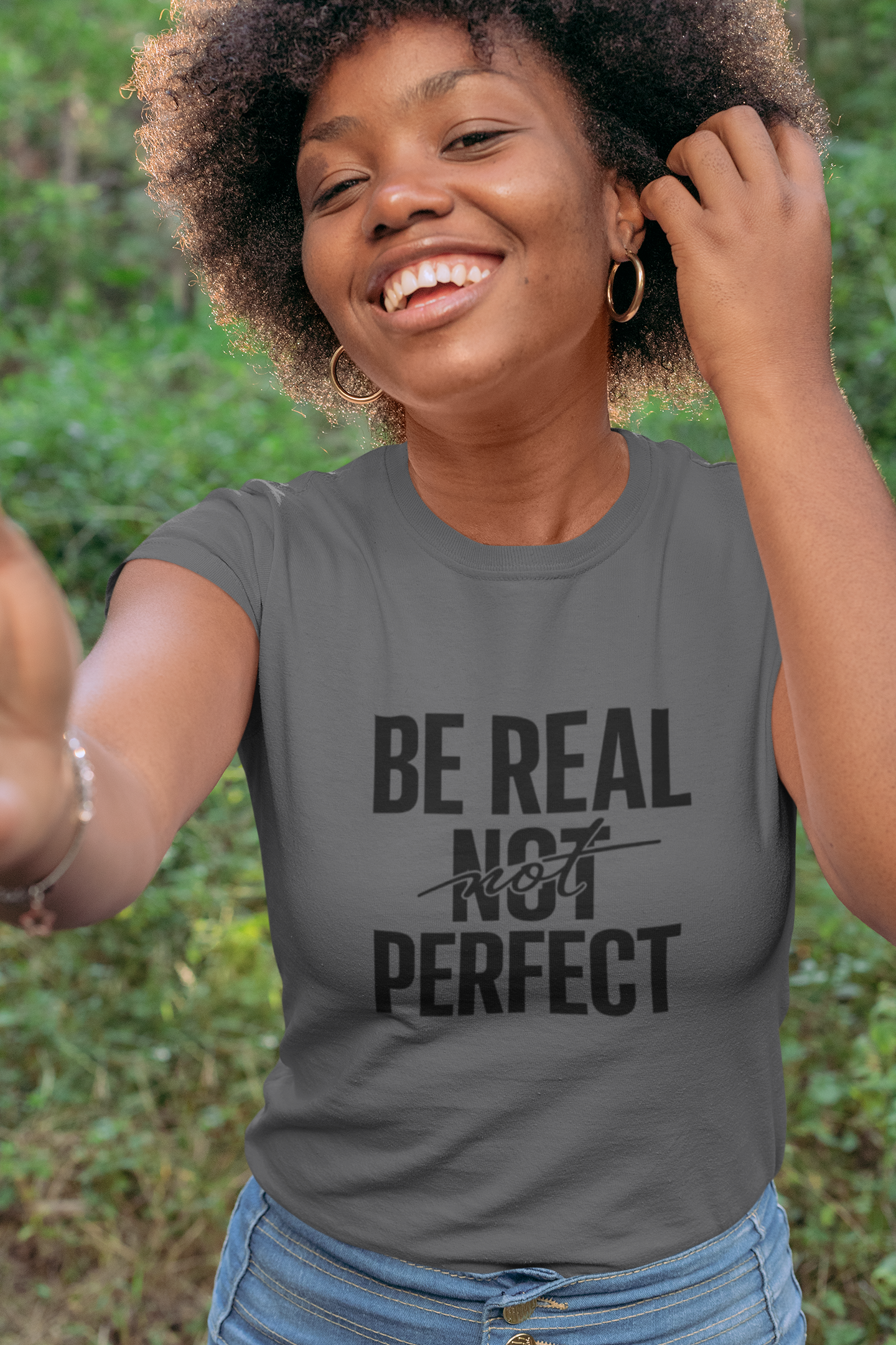 Authentic Vibes Tee – Be Real Be You Shirt for Women | Self-Love &amp; Confidence Graphic T-Shirt product thumbnail image