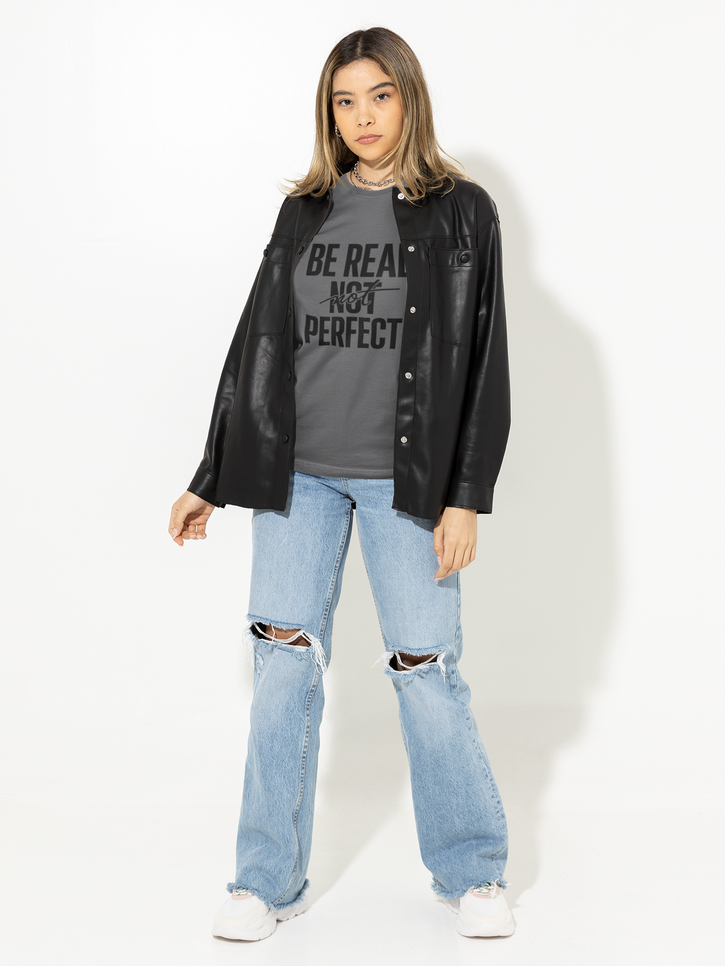 Authentic Vibes Tee – Be Real Be You Shirt for Women | Self-Love &amp; Confidence Graphic T-Shirt product thumbnail image