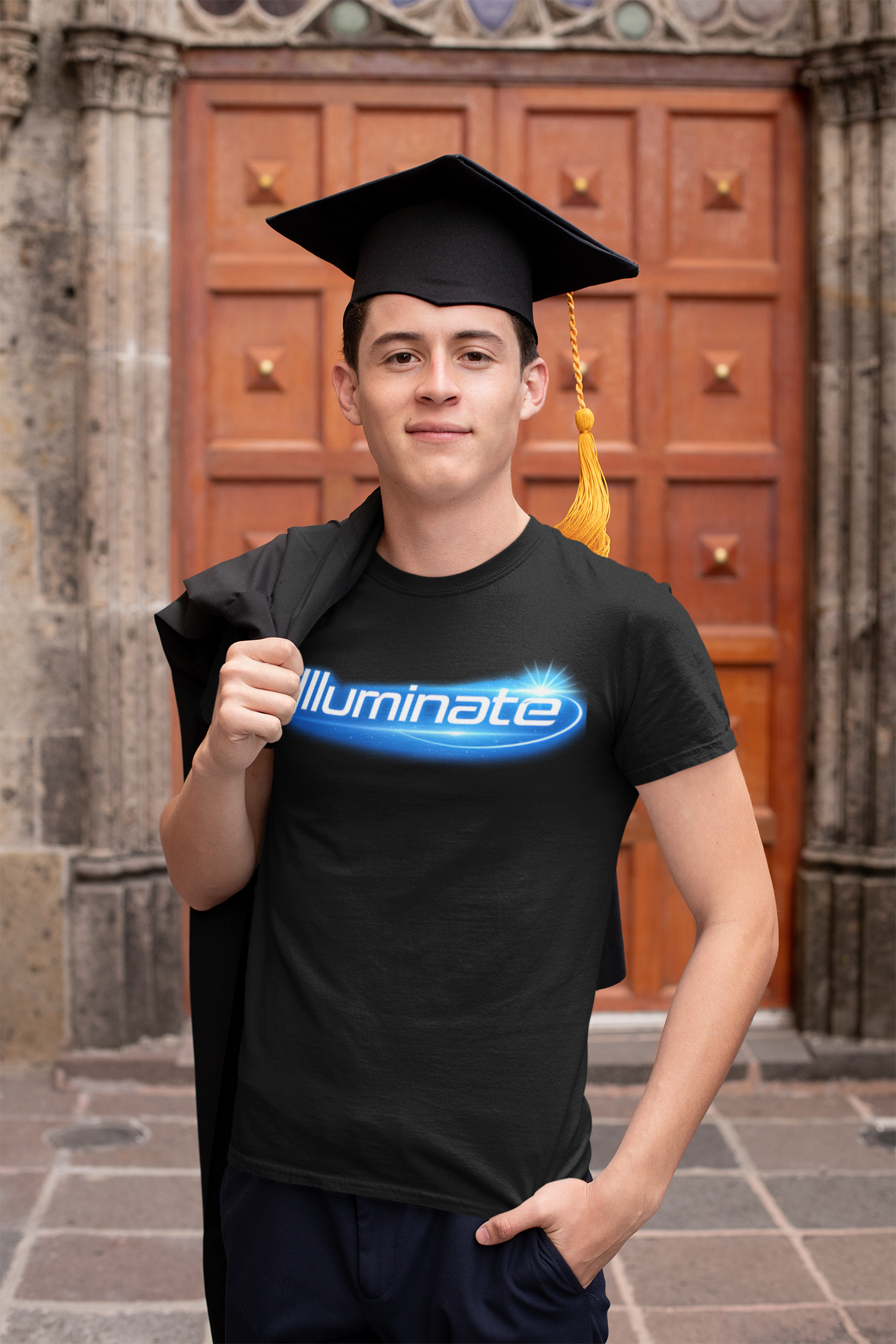 Illuminate Retro Blue Glow Graphic T-Shirt product thumbnail image Illuminate Retro Blue Glow Graphic T-Shirt product thumbnail image