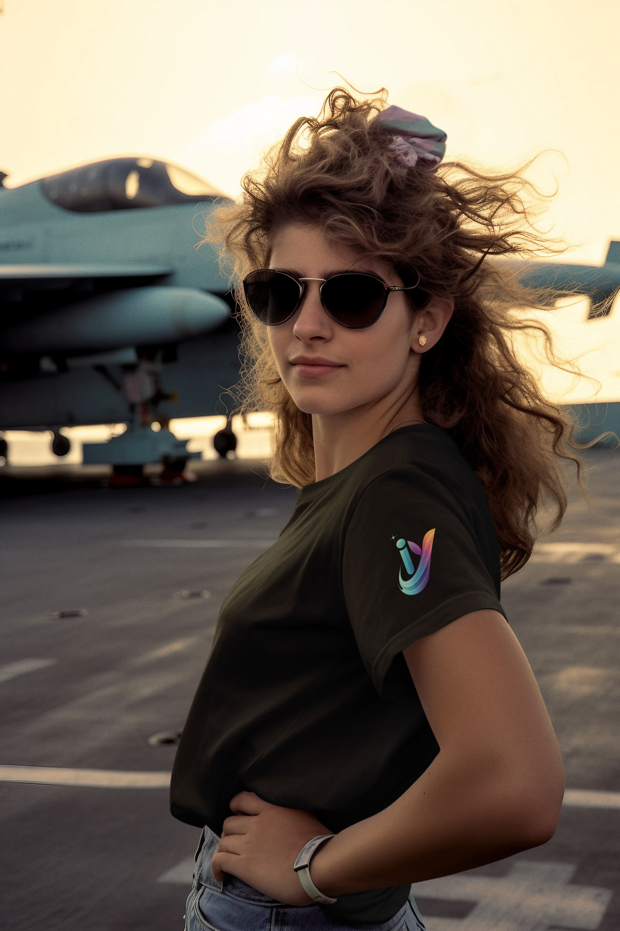 Illuminate Retro Blue Glow Graphic T-Shirt product thumbnail image