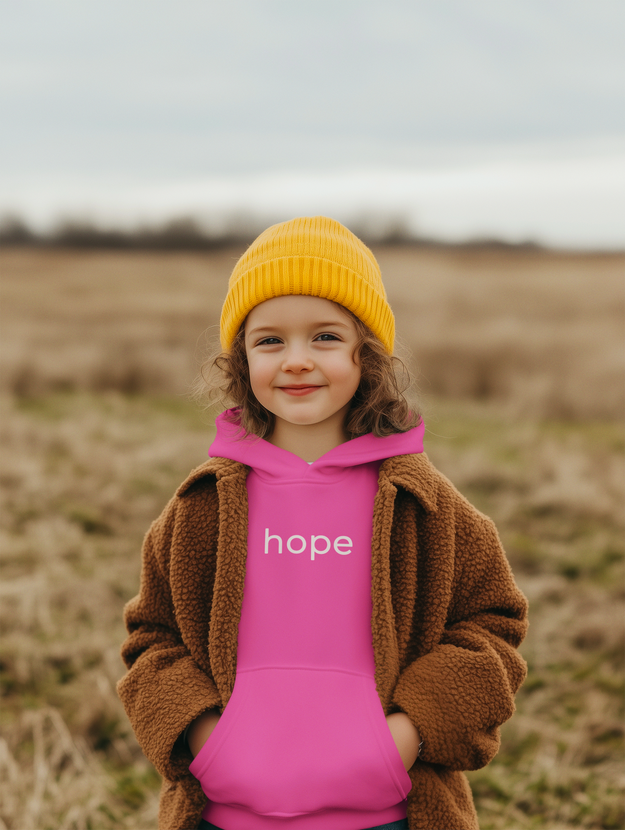 Youth Hoodie — Minimal "hope" Crewneck Style Hooded Sweatshirt
