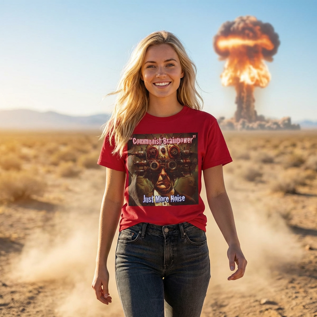 "Communist Brainpower" Just More Noise tee (It's the Bomb!) product thumbnail image "Communist Brainpower" Just More Noise tee (It's the Bomb!) product thumbnail image