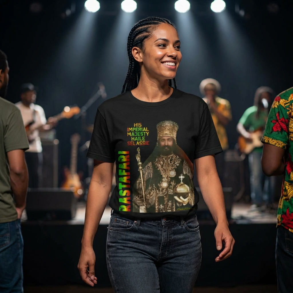 Rastafari Haile Selassie Heritage Tee - Heritage. Legacy. H.I.M. product thumbnail image Rastafari Haile Selassie Heritage Tee - Heritage. Legacy. H.I.M. product thumbnail image