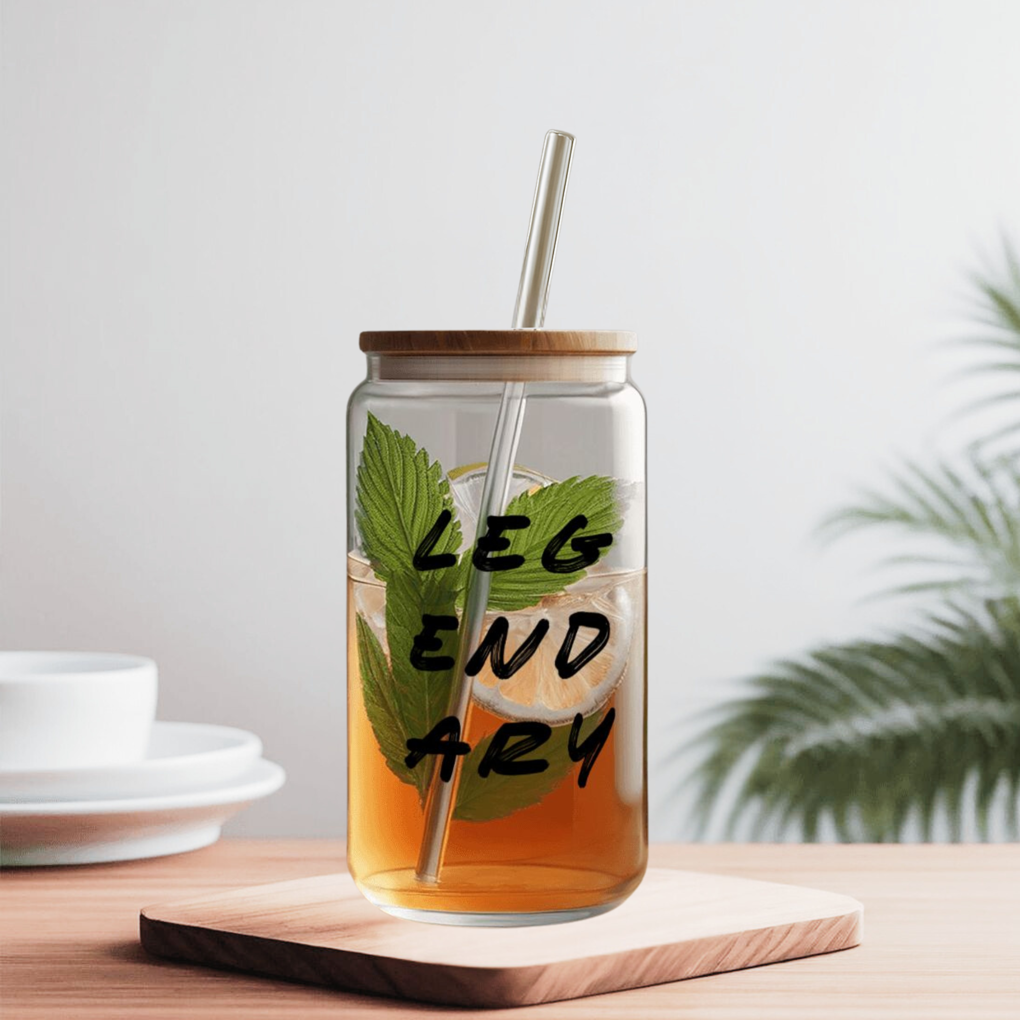 Legendary Glass Tumbler with Straw &amp; Bamboo Lid product thumbnail image