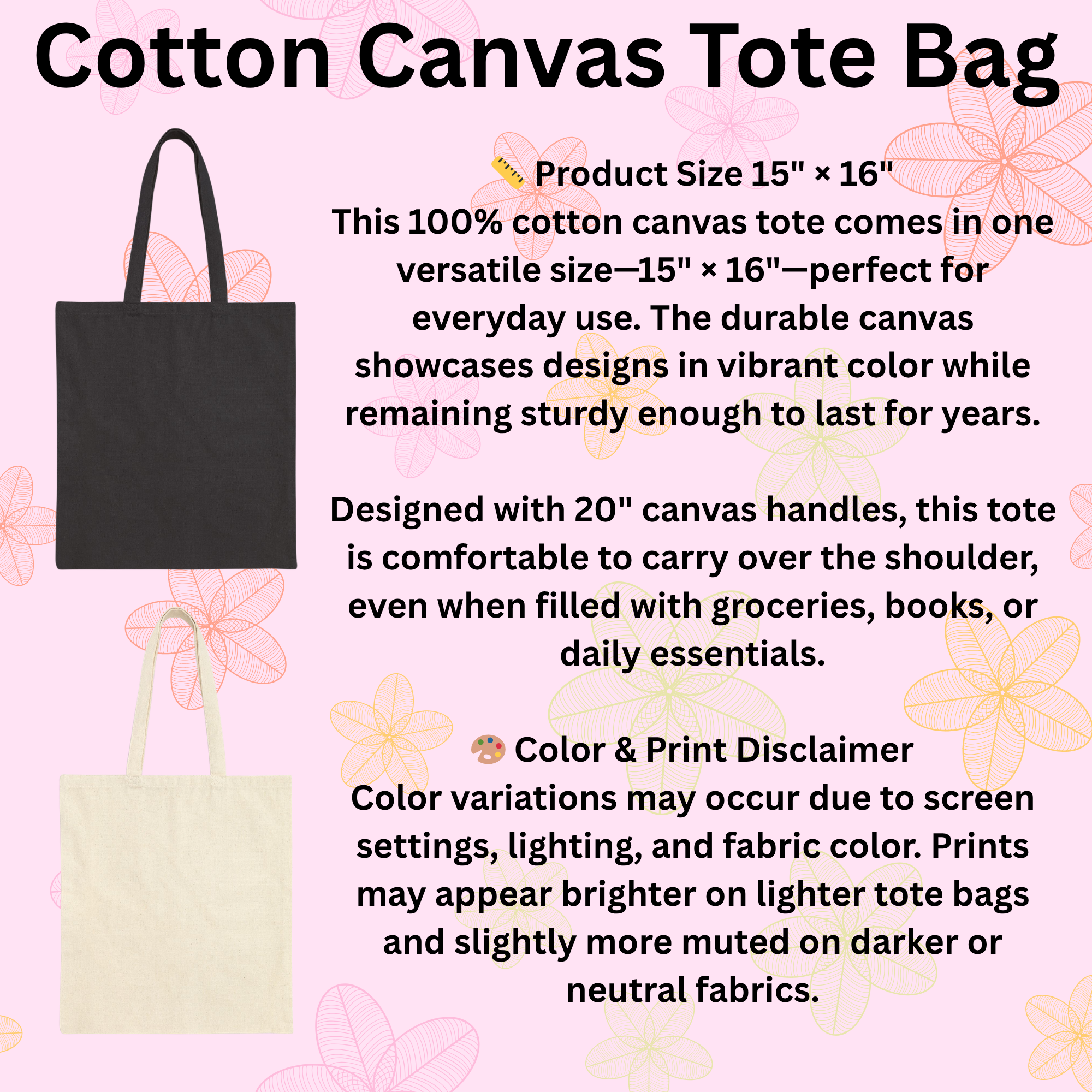 Canvas Tote Bag — Blue Wildflower Floral Eco Market Tote product thumbnail image