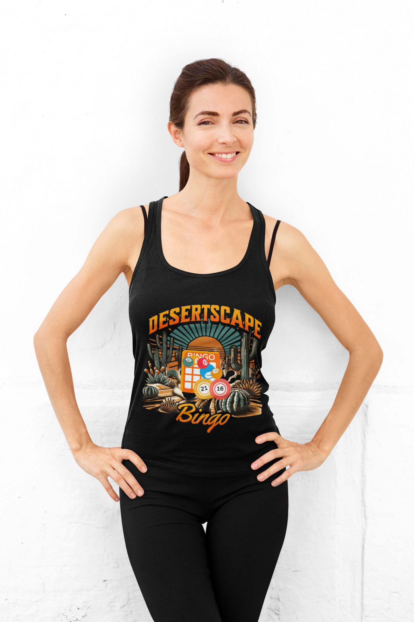 Desertscape Bingo Tank Top — Retro Desert Bingo Graphic Tank product thumbnail image Desertscape Bingo Tank Top — Retro Desert Bingo Graphic Tank product thumbnail image