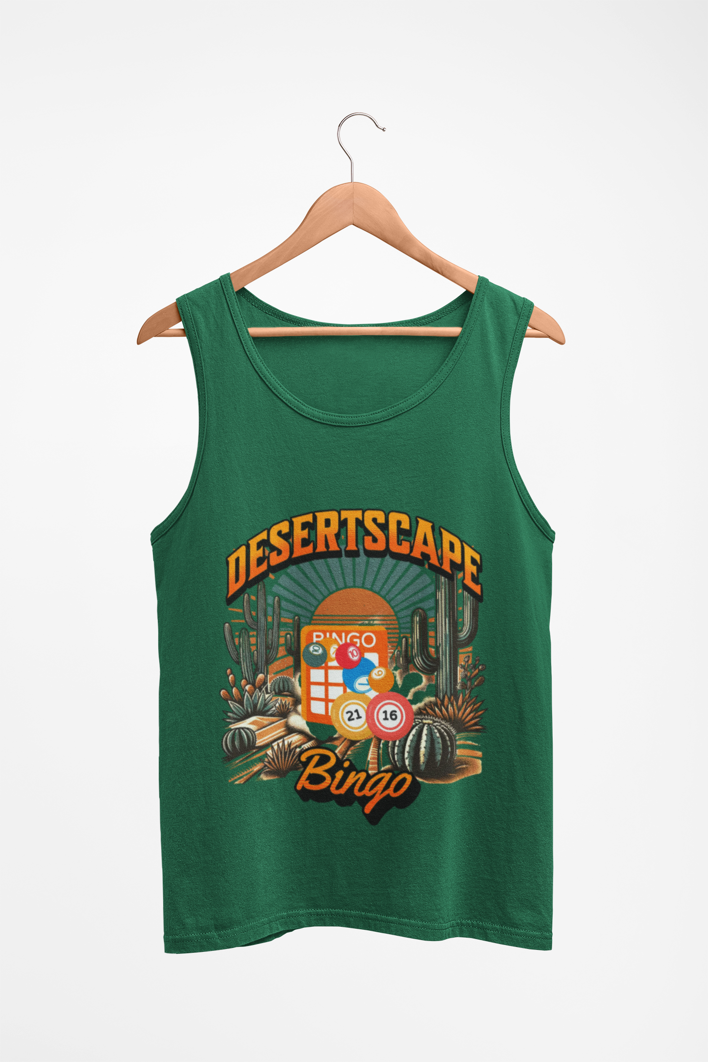 Desertscape Bingo Tank Top — Retro Desert Bingo Graphic Tank product thumbnail image