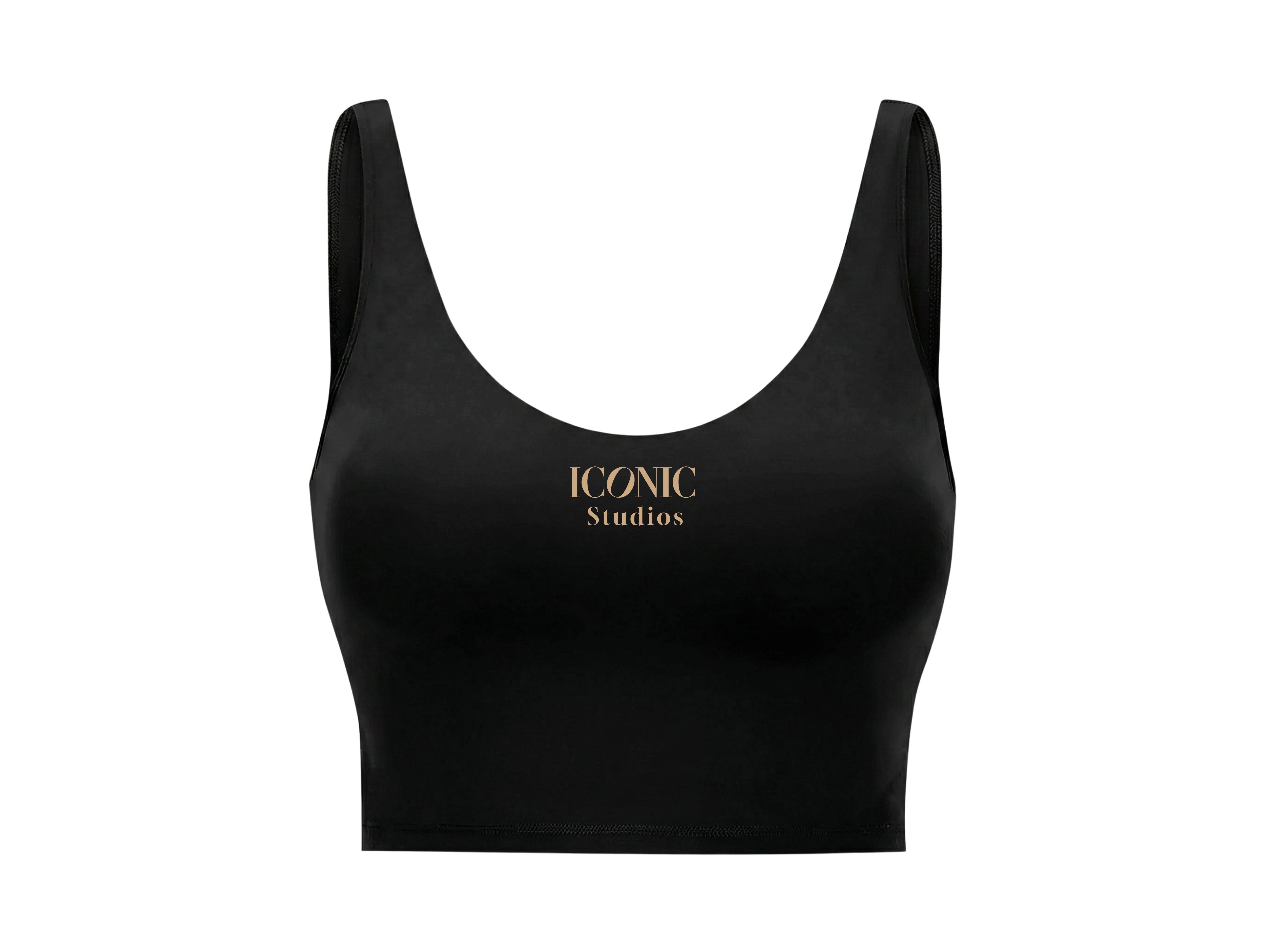 Iconic Studios Sports Bra — Black &amp; Creamy Oat product thumbnail image
