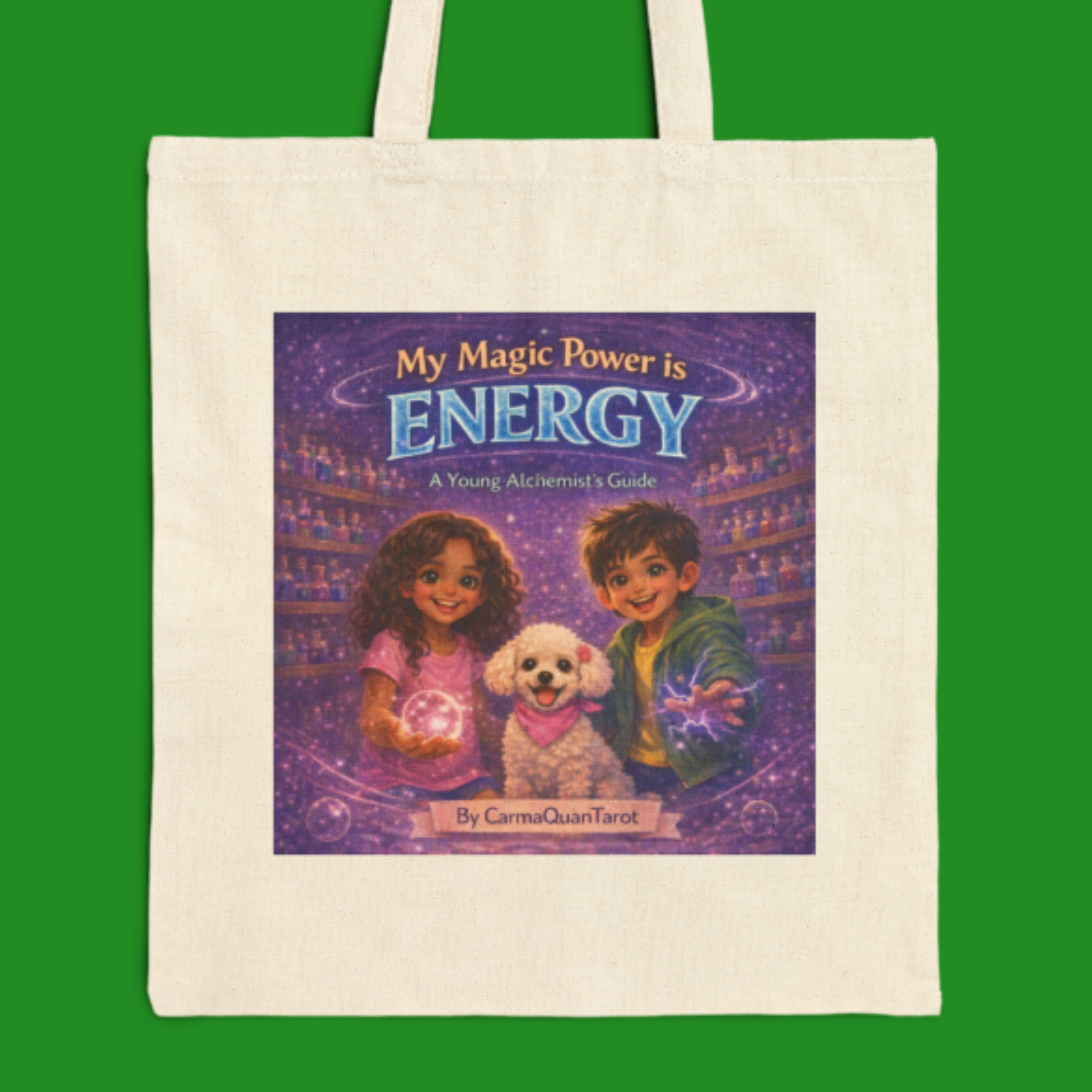 Energy Magic Tote Bag – “My Magic Power Is Energy” Canvas Bookbag Inspired by A Young Alchemist’s Guide product thumbnail image