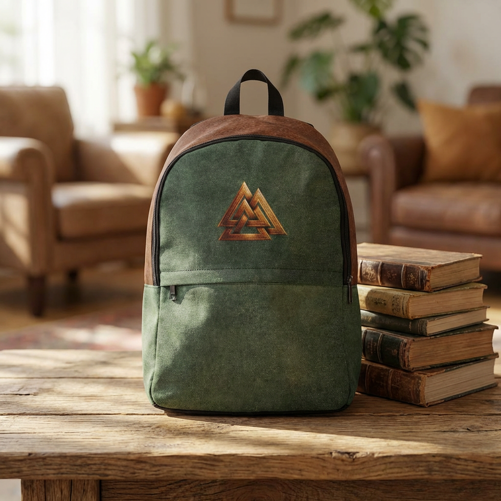 Retro Fabric Backpack withValknut