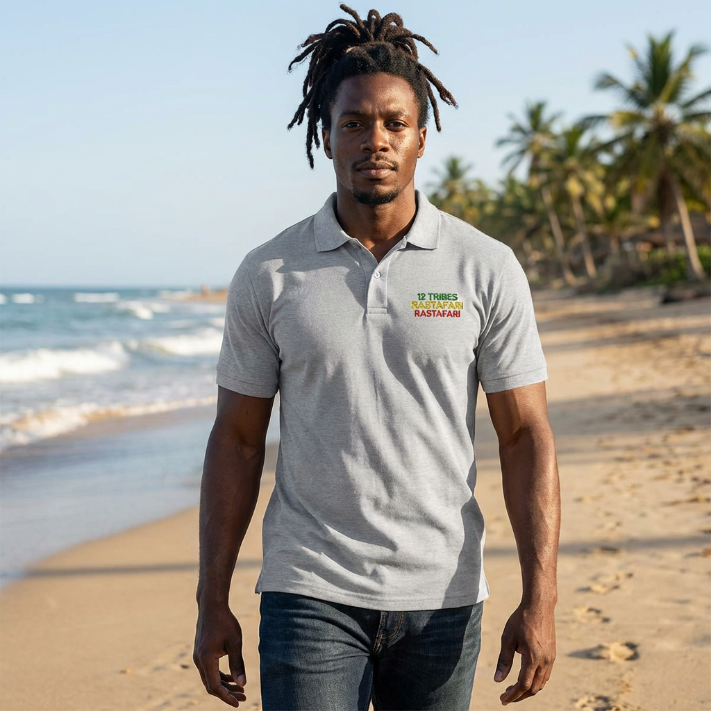 Polo Shirt 12 Tribes Rastafari Embroidery
