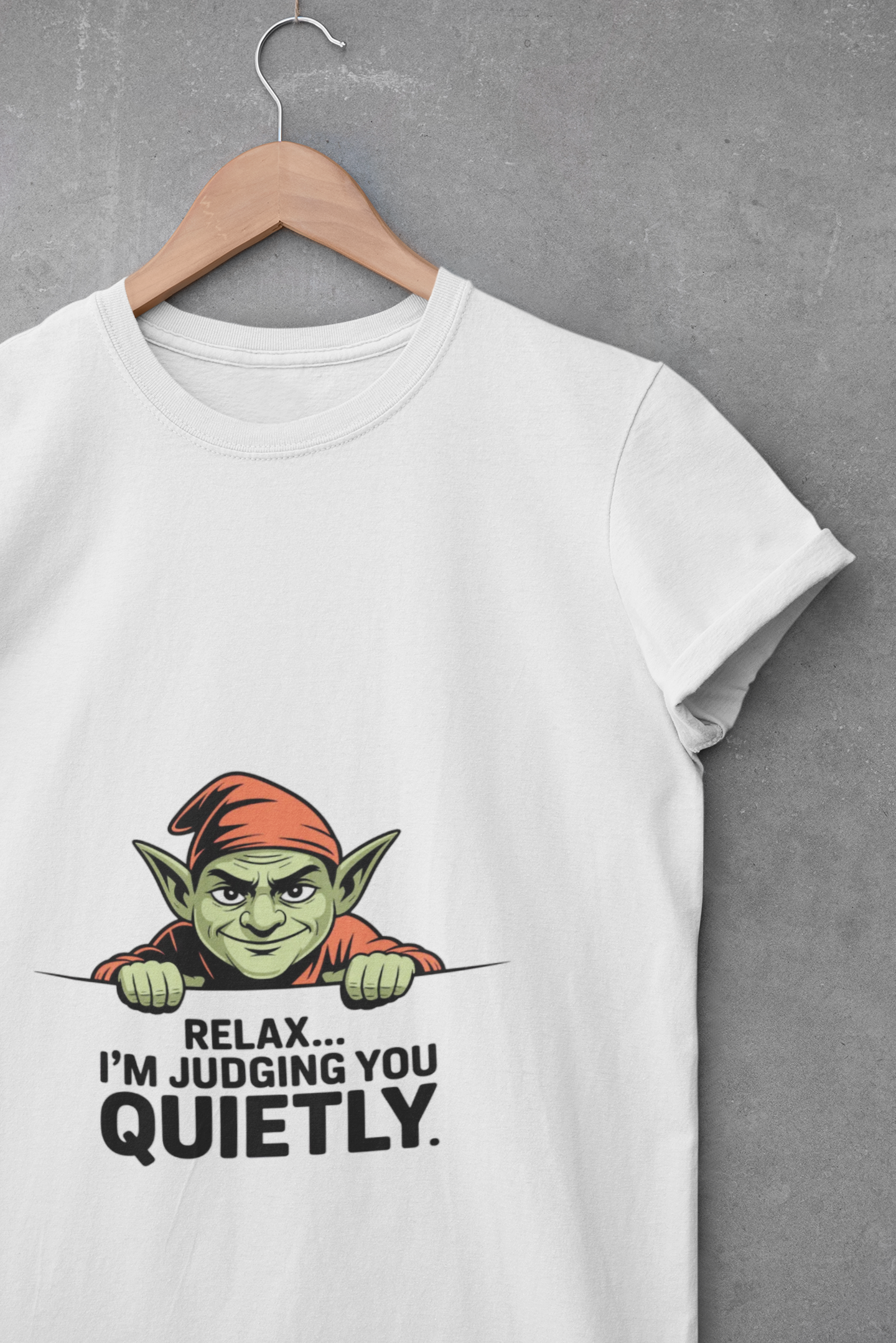 Youth Tee — 'Relax... I’m Judging You Quietly' Funny Elf Graphic Shirt product thumbnail image Youth Tee — 'Relax... I’m Judging You Quietly' Funny Elf Graphic Shirt product thumbnail image