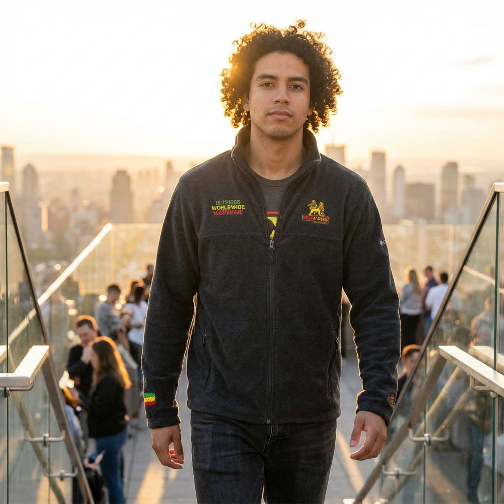 12 tribes, worldwide with Lion of Judah,  Columbia Fleece Jacket with Embroidered Design  product thumbnail image