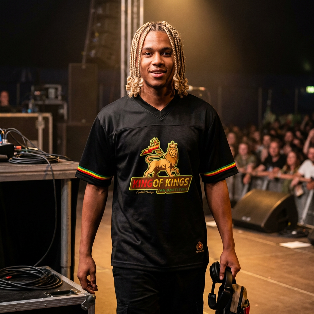 Rasta Football Jersey - King of Kings Design,  product thumbnail image