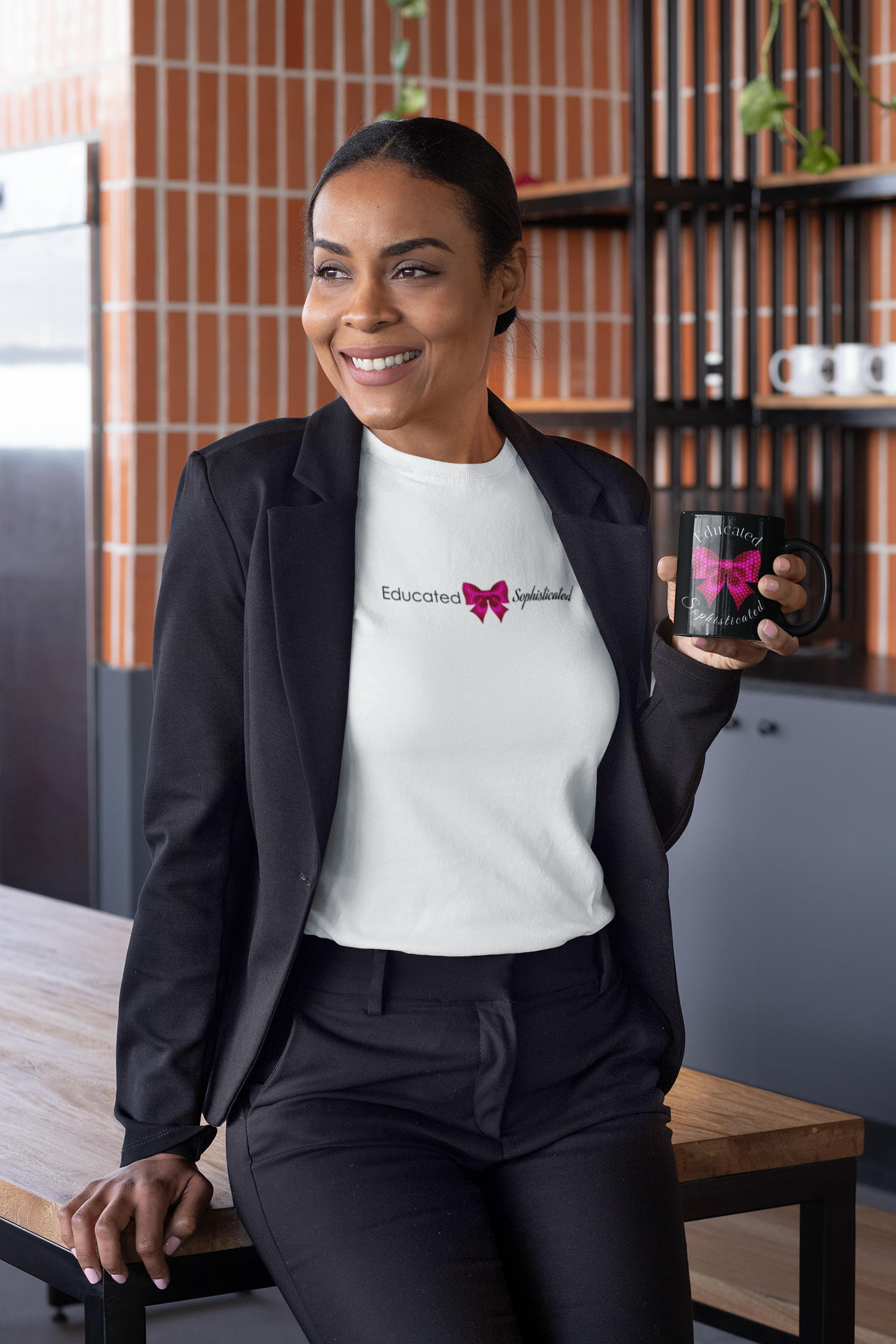 Educated &amp; Sophisticated Tee — Small Bow Graphic Women's Style T-Shirt