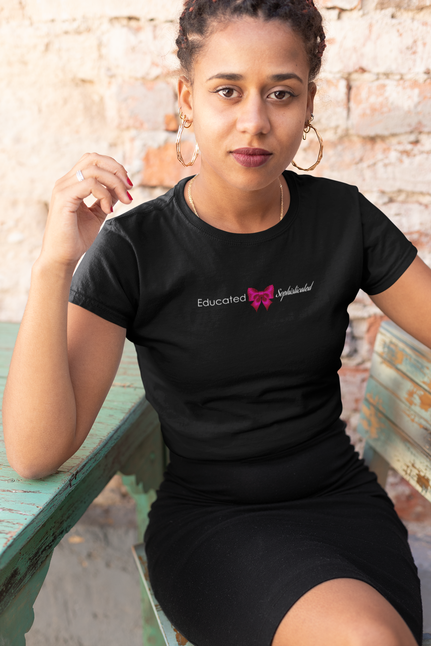 Educated &amp; Sophisticated - Women's Slim Fit Inspirational Tee, Cute Everyday Shirt, Perfect for Gifts, Motivational Top, Women's Casual Wear