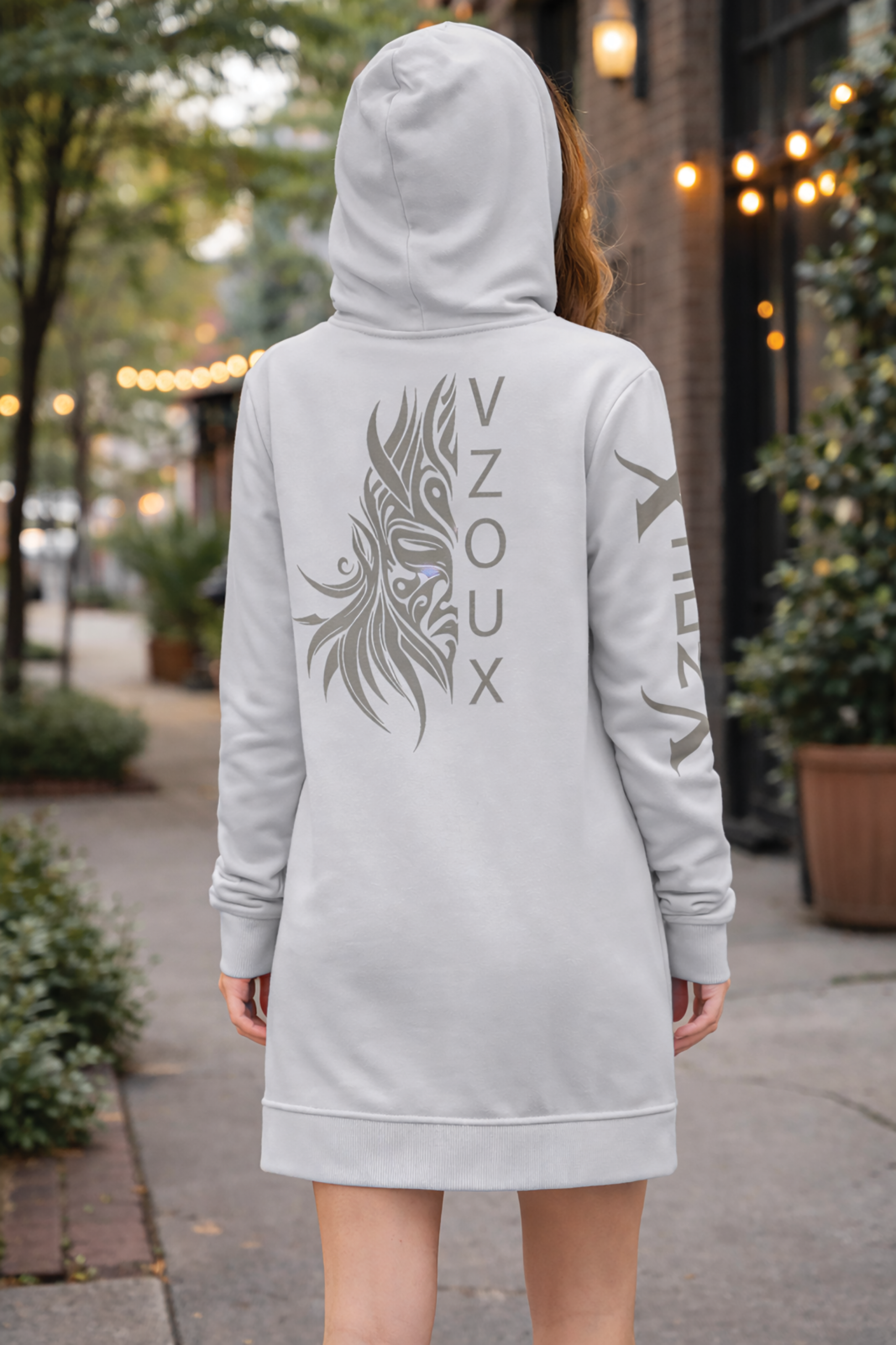 gray Women's Hoodie Dress 