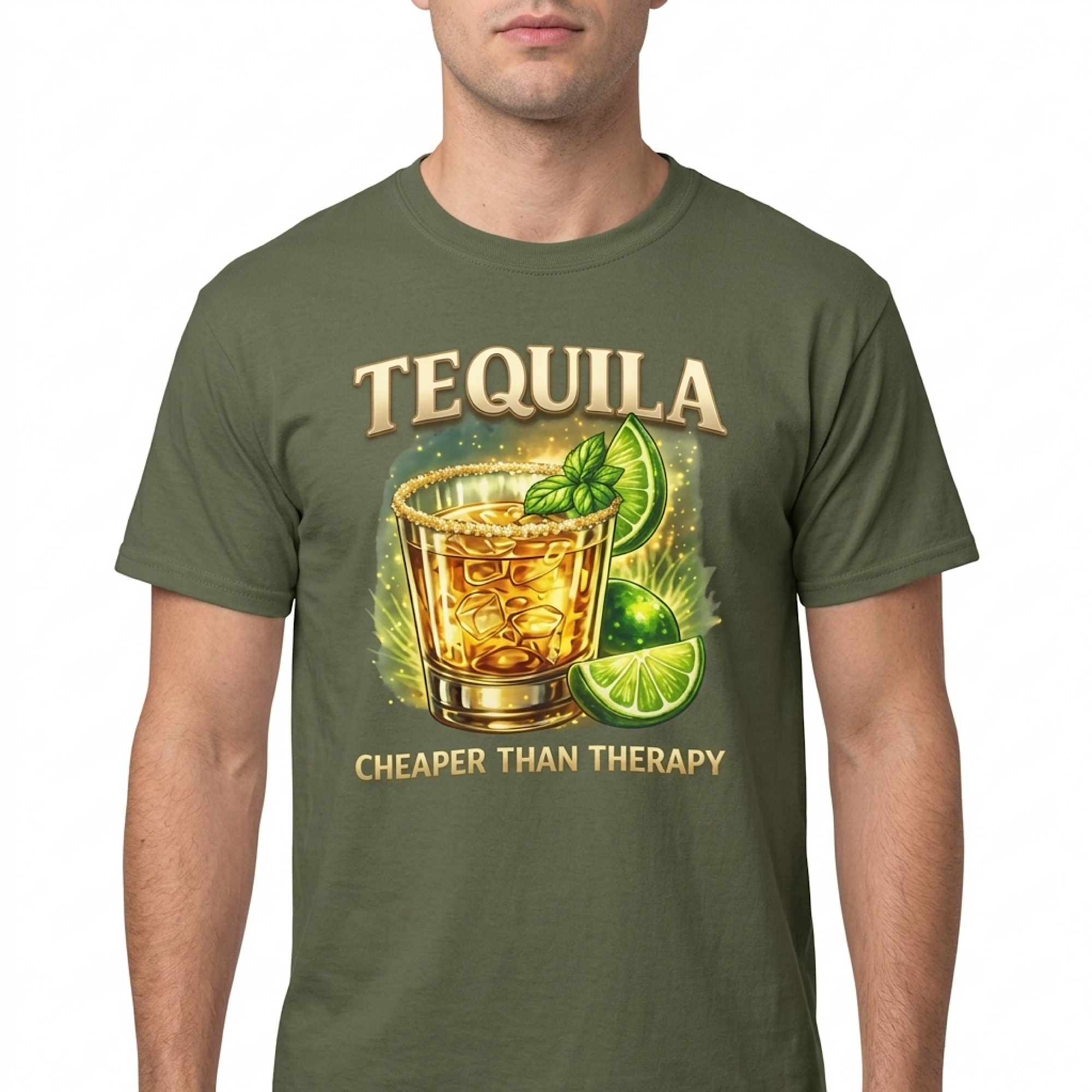 Funny Tequila Shirt Cheaper Than Therapy – Cinco De Mayo Drinking T-Shirt – Bartender Margarita Party Graphic Tee Men Women