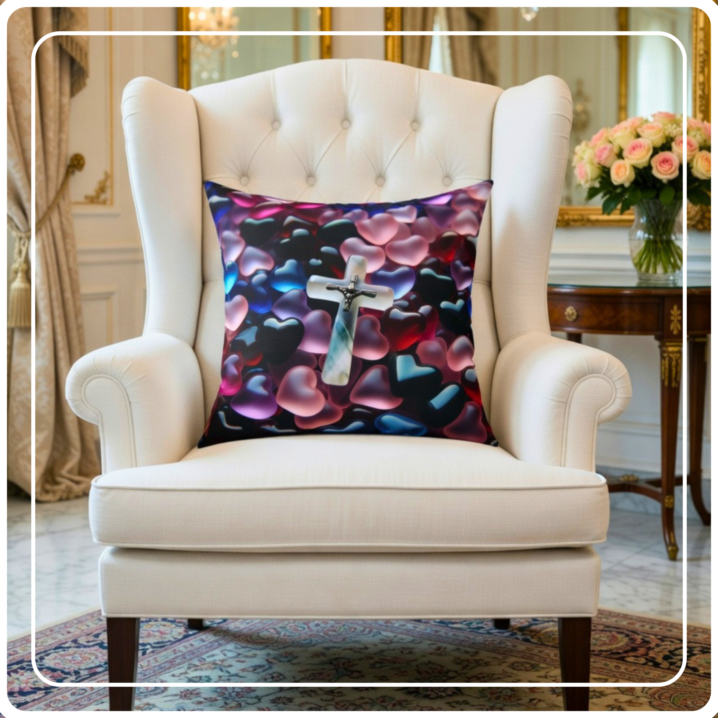 Pillows with Hearts | Decorative Square Couch Cushion product thumbnail image Pillows with Hearts | Decorative Square Couch Cushion product thumbnail image