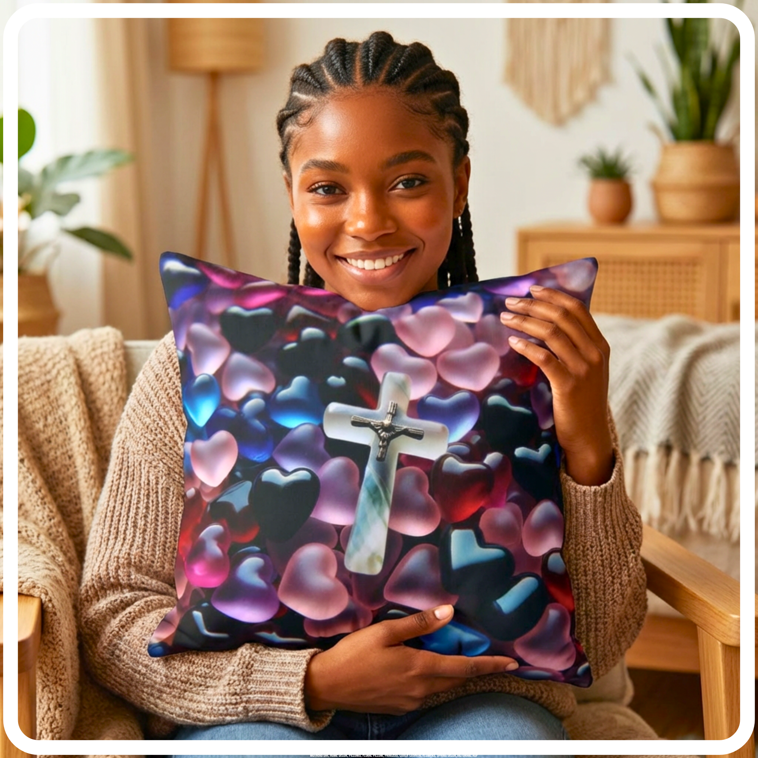 Pillows with Hearts | Decorative Square Couch Cushion product thumbnail image Pillows with Hearts | Decorative Square Couch Cushion product thumbnail image