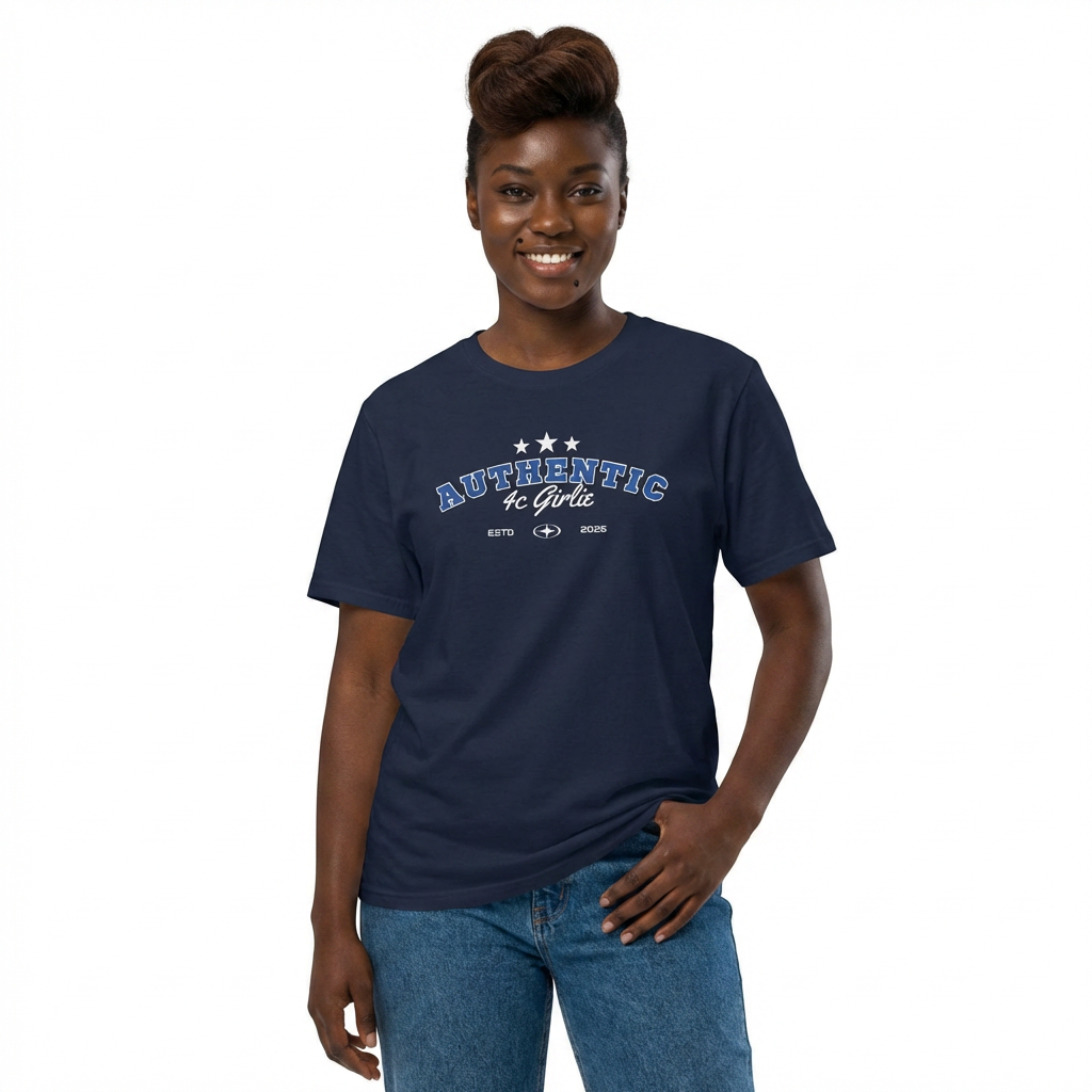 Natural Hair 4C Appreciation "Authentic 4c Girlie" Hooded Graphic Soft Graphic Tee for Black hair product thumbnail image