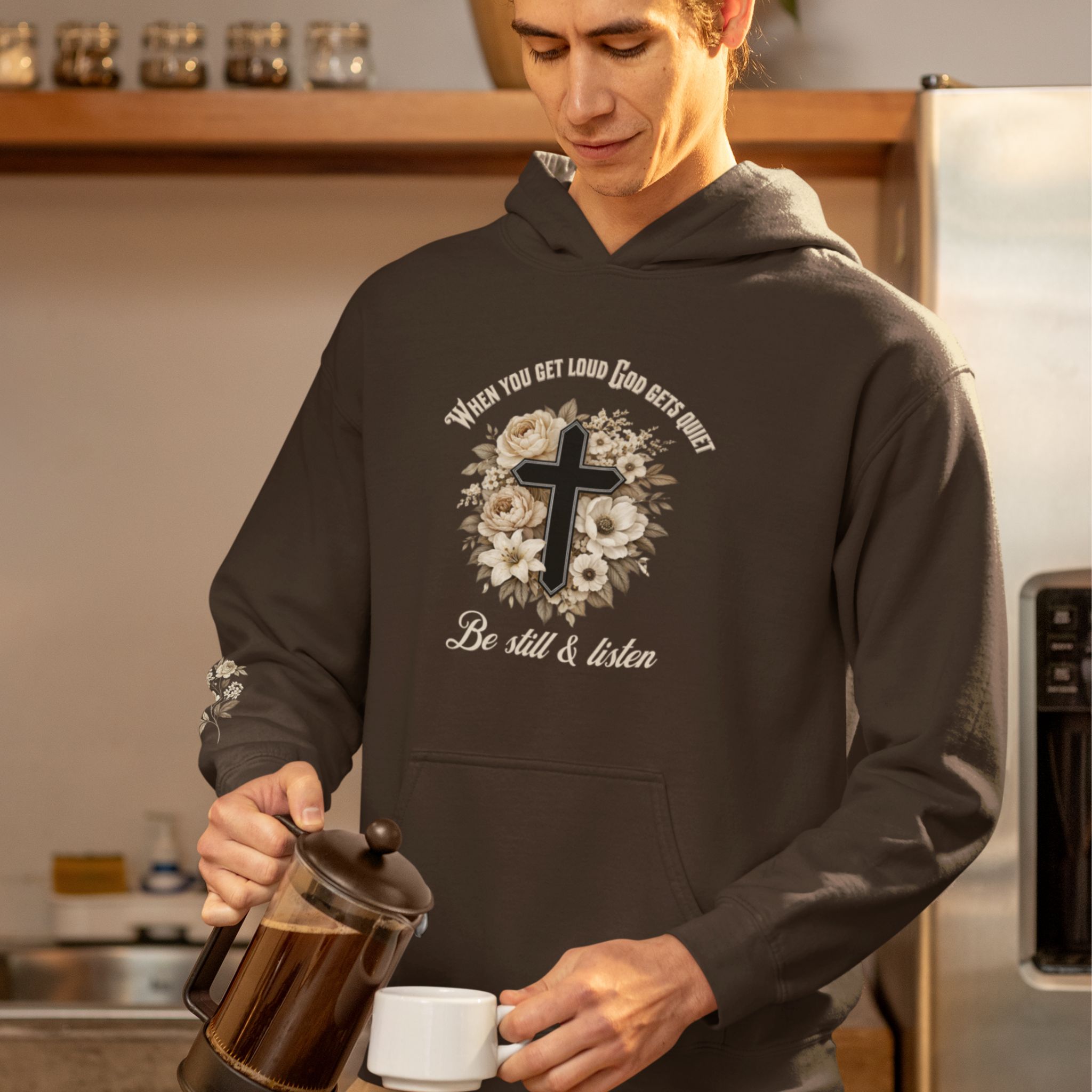 When You Get Loud God Gets Quiet Hoodie | Faith Graphic Hoodie product thumbnail image