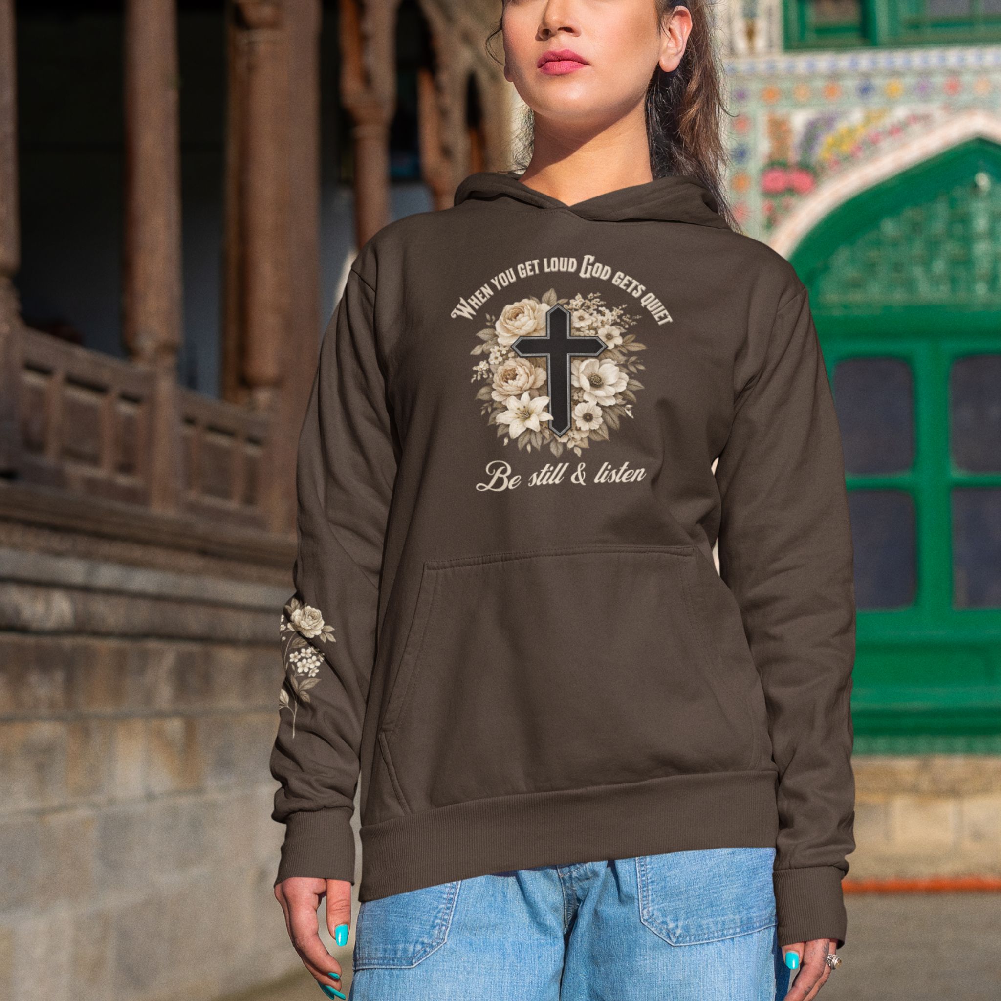 When You Get Loud God Gets Quiet Hoodie | Faith Graphic Hoodie product thumbnail image