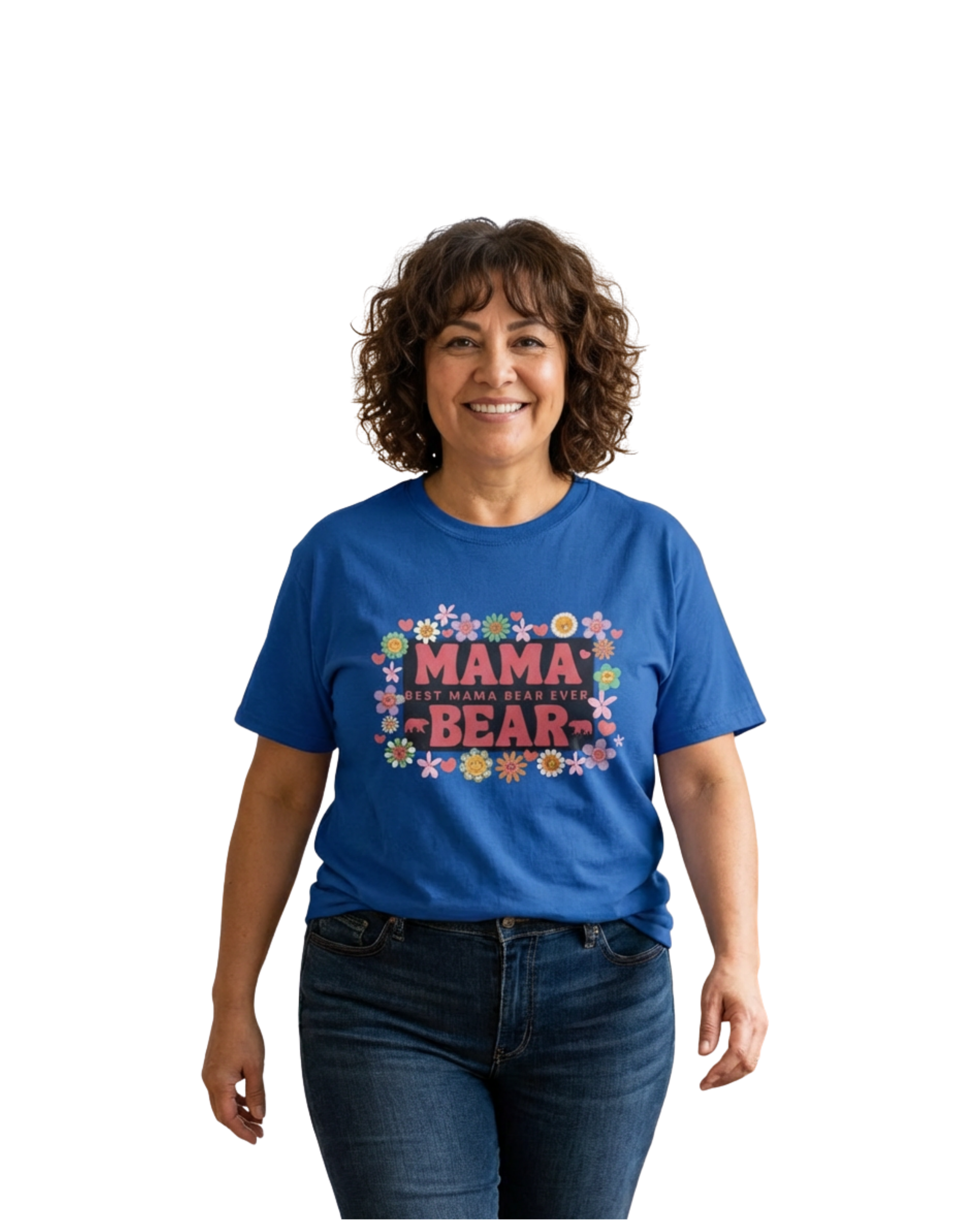 Mama Bear Floral Tee, Happy Mother's Day T-Shirt, Celebrate Mom Fashion, Retro Block Shirt, Casual Women Apparel product thumbnail image Mama Bear Floral Tee, Happy Mother's Day T-Shirt, Celebrate Mom Fashion, Retro Block Shirt, Casual Women Apparel product thumbnail image