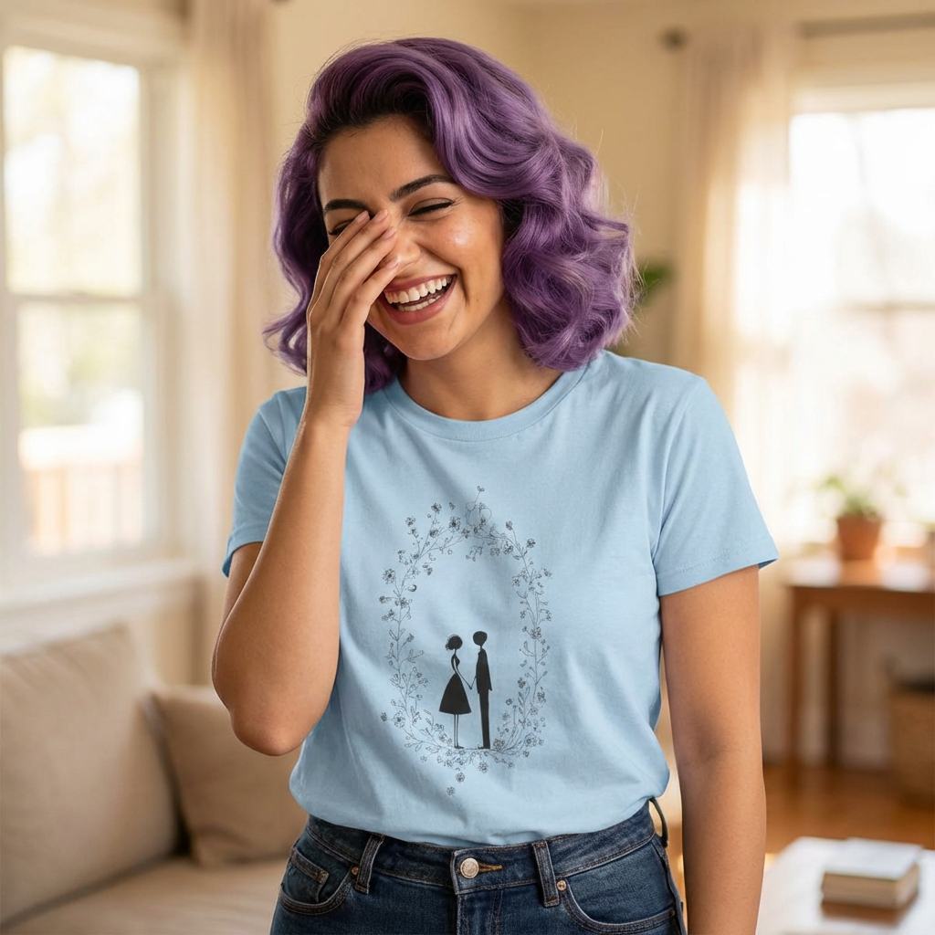Just Married Wedding Tee — Romantic Bride & Groom Silhouette T-Shirt product thumbnail image Just Married Wedding Tee — Romantic Bride & Groom Silhouette T-Shirt product thumbnail image