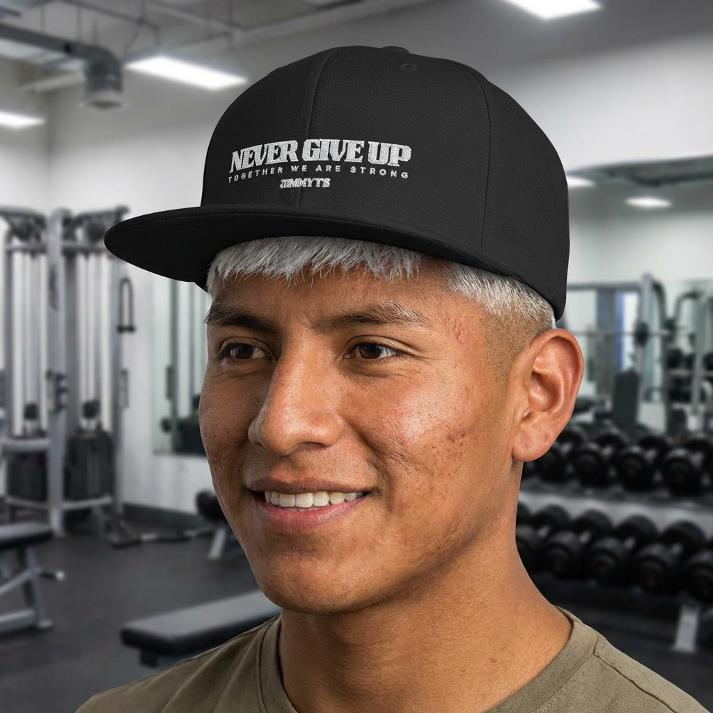 Jimmy T's Apparel Never Give Up Flat Bill Snapback product thumbnail image