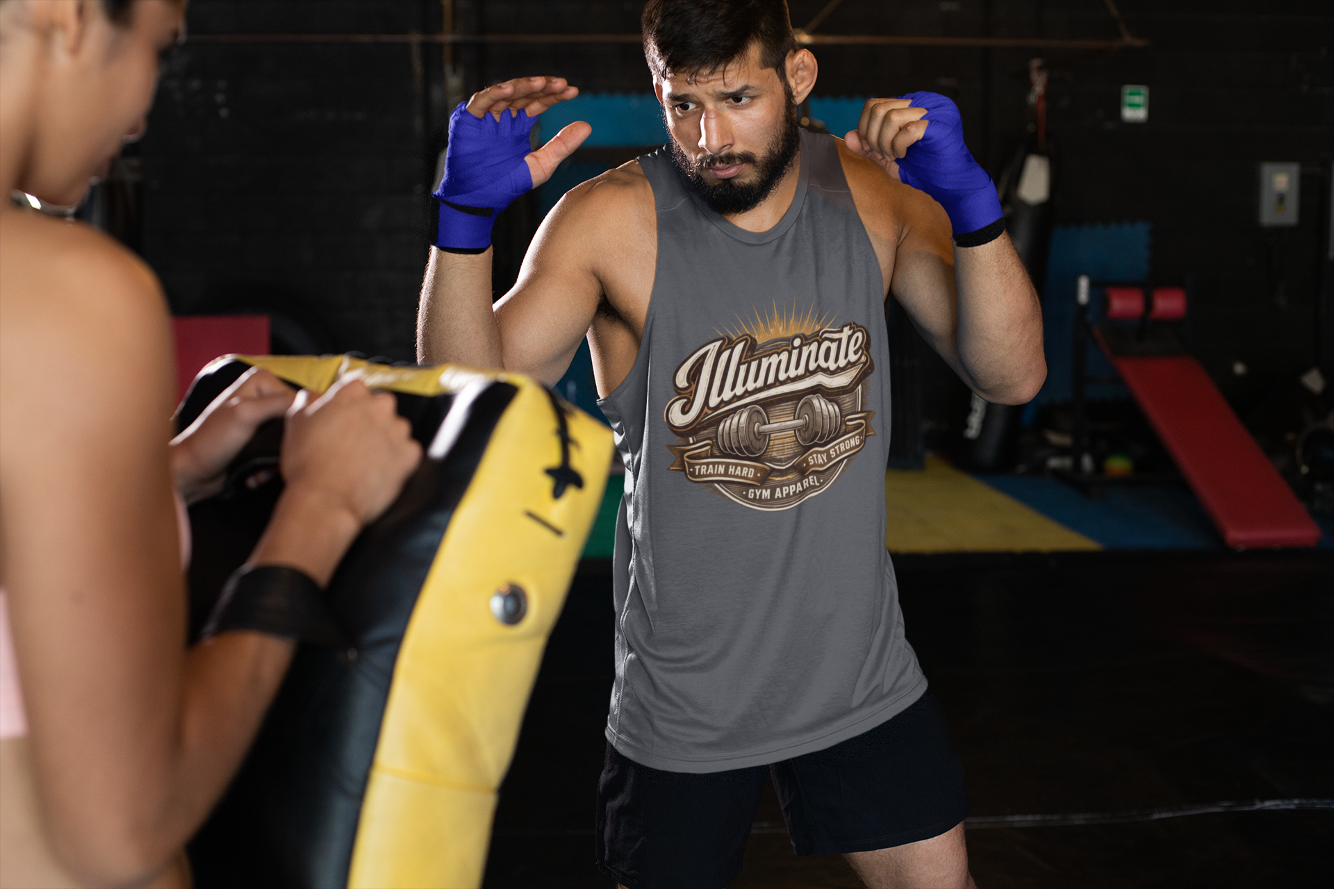 Illumin8 Gym Tank Top — “A Champion’s Recipe” Stonewash Fitness Tank