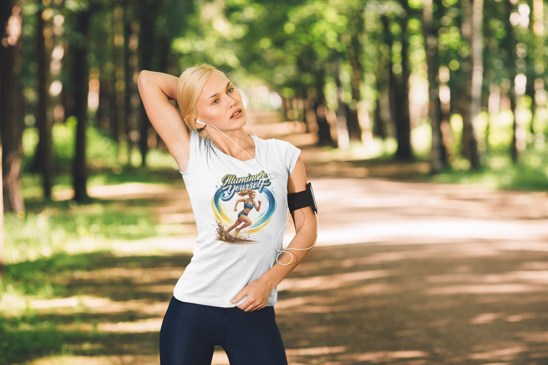 Illuminate Yourself Running V-Neck Tee product thumbnail image Illuminate Yourself Running V-Neck Tee product thumbnail image